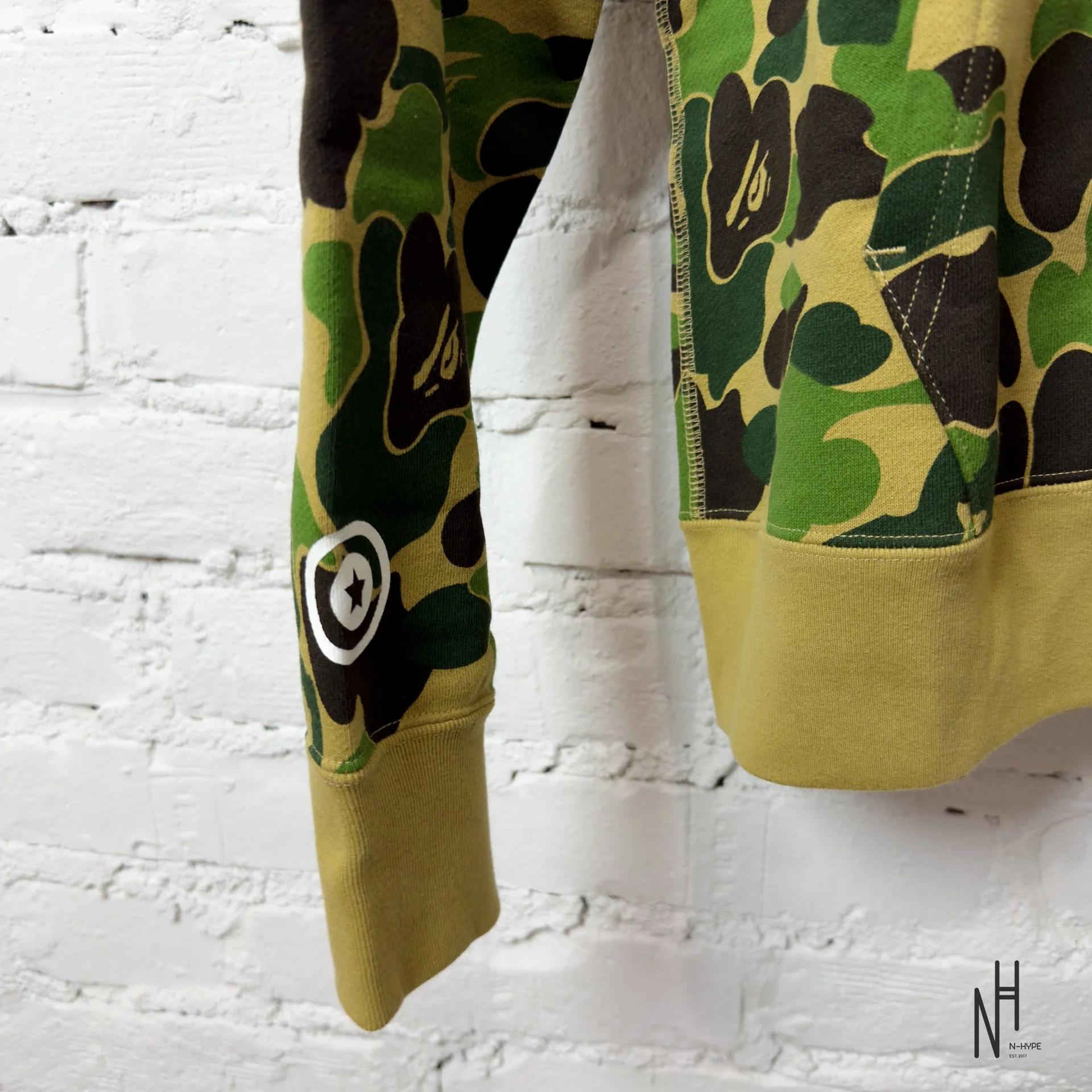 BAPE ABC Camo Shark PONR Full Zip Hoodie Green - Image 2