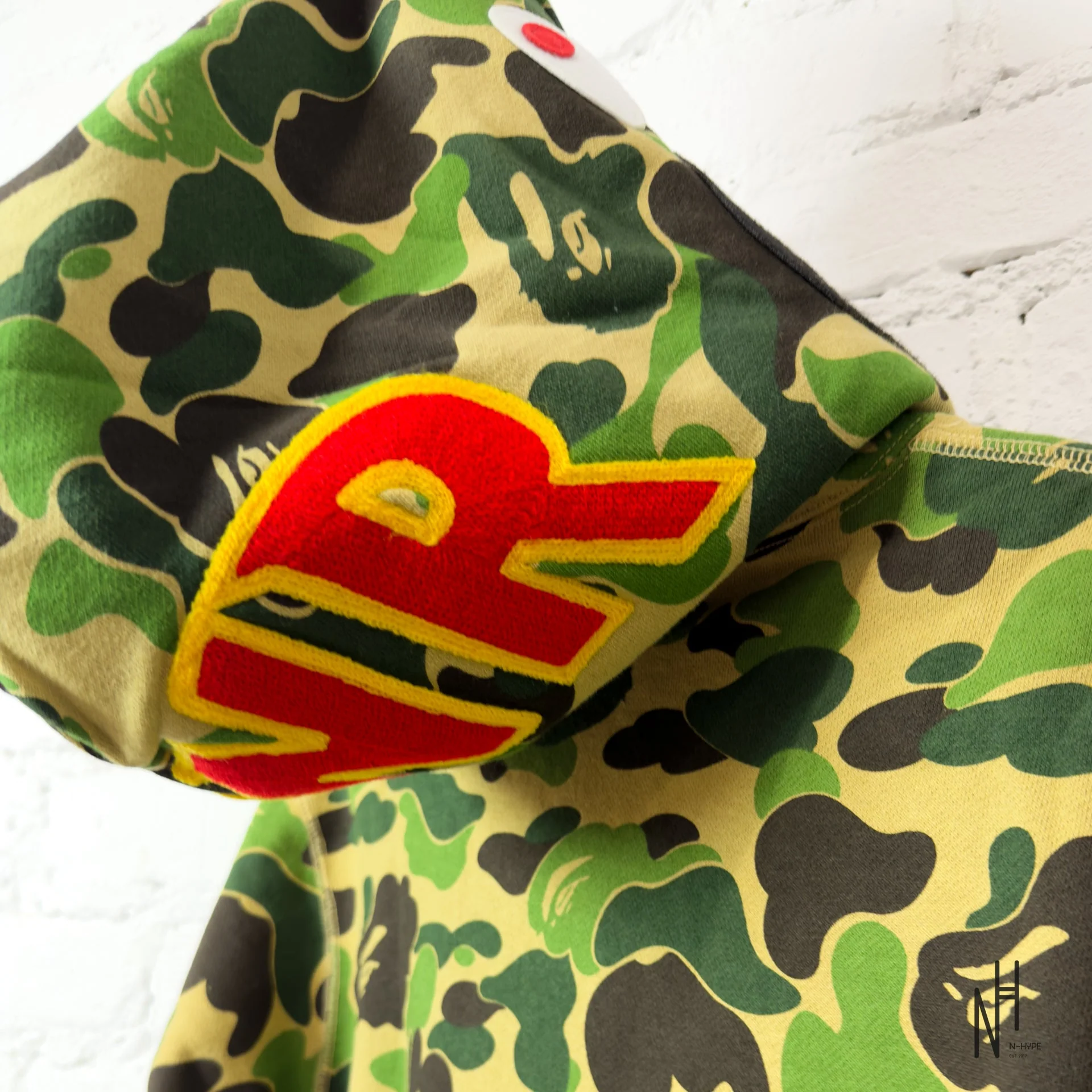 BAPE ABC Camo Shark PONR Full Zip Hoodie Green - Image 5