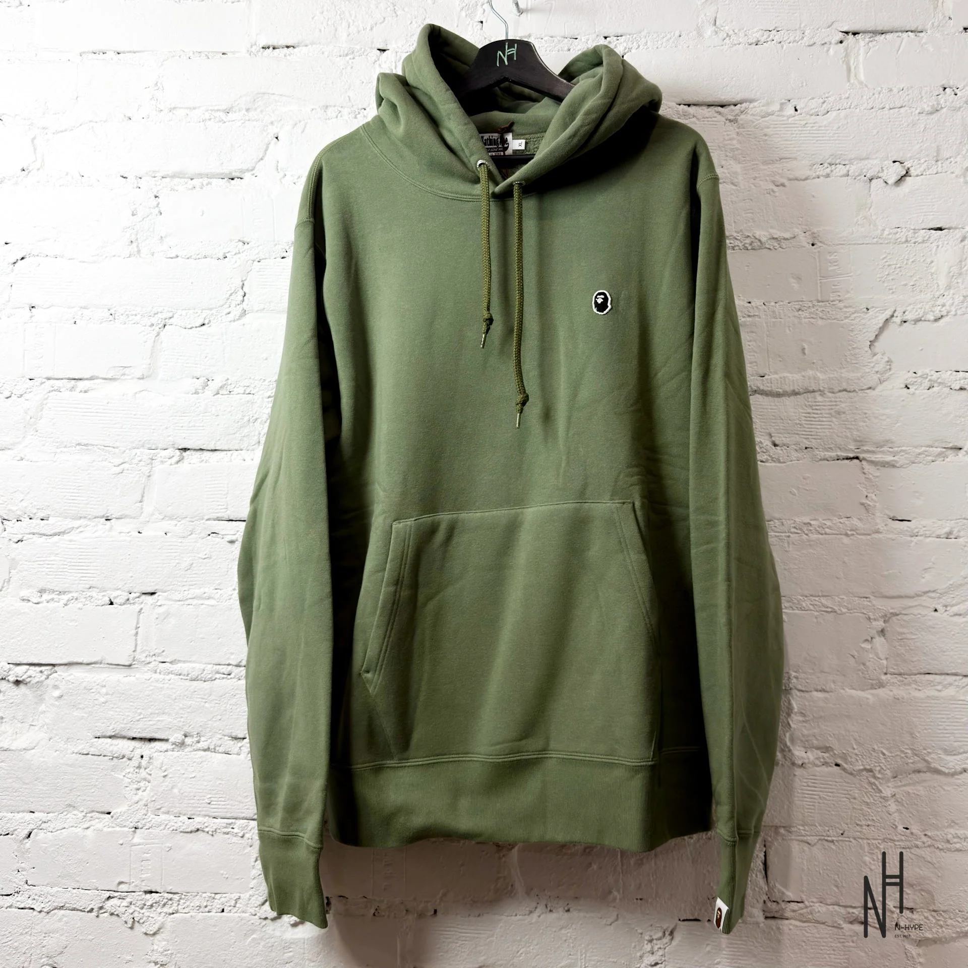 Bape Ape Head One Poin Pullover Hoodie Olive Drab