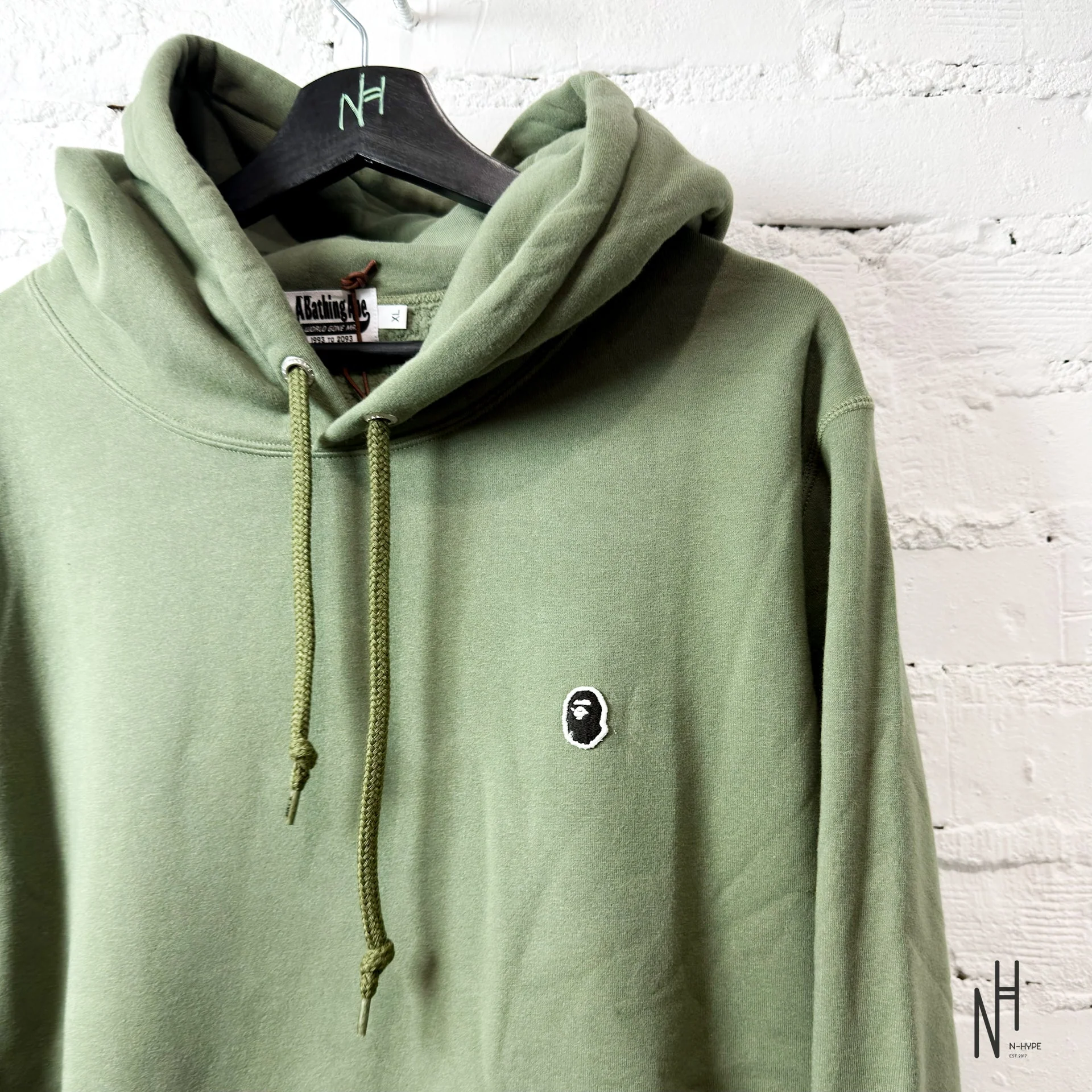 Bape Ape Head One Poin Pullover Hoodie Olive Drab - Image 2