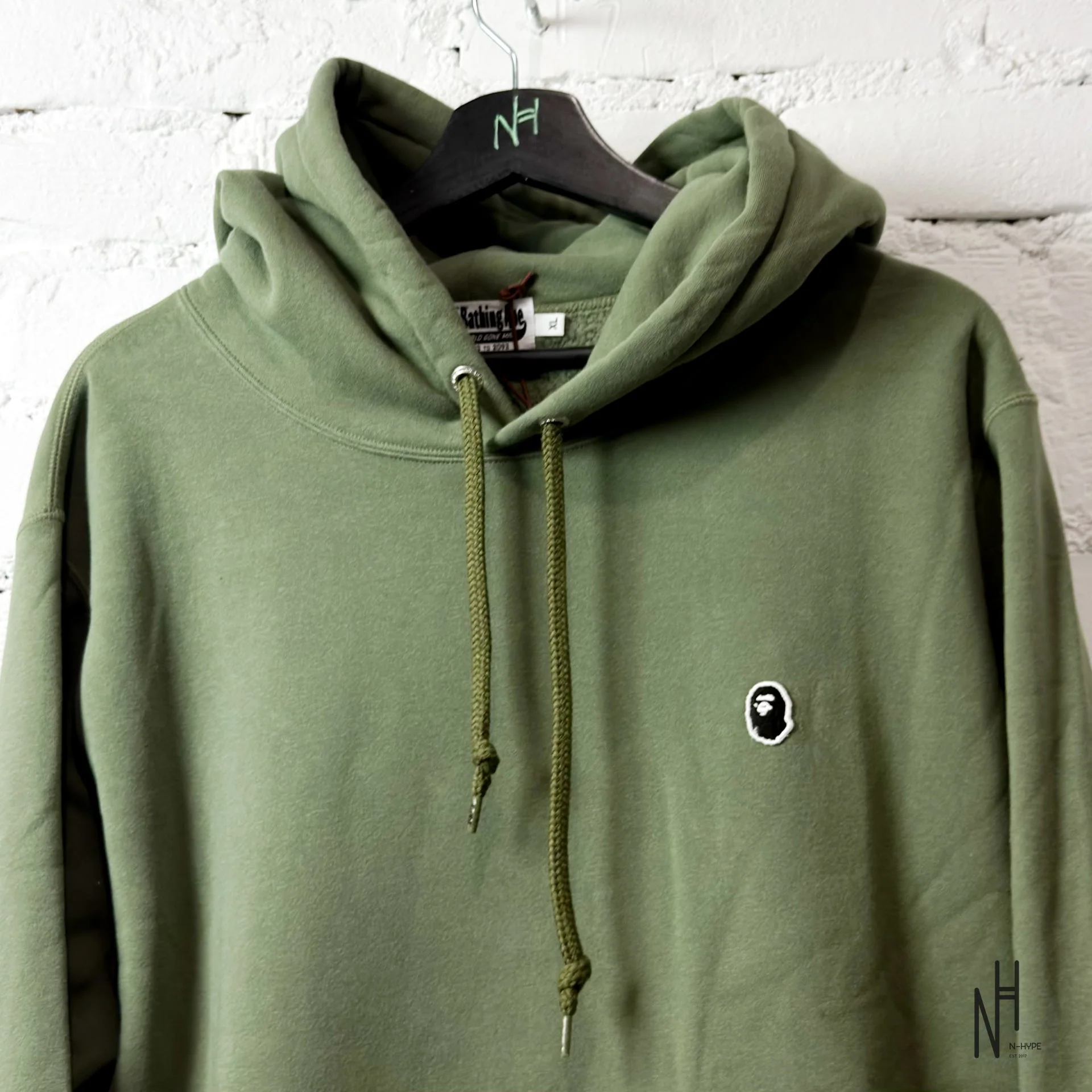 Bape Ape Head One Poin Pullover Hoodie Olive Drab - Image 3