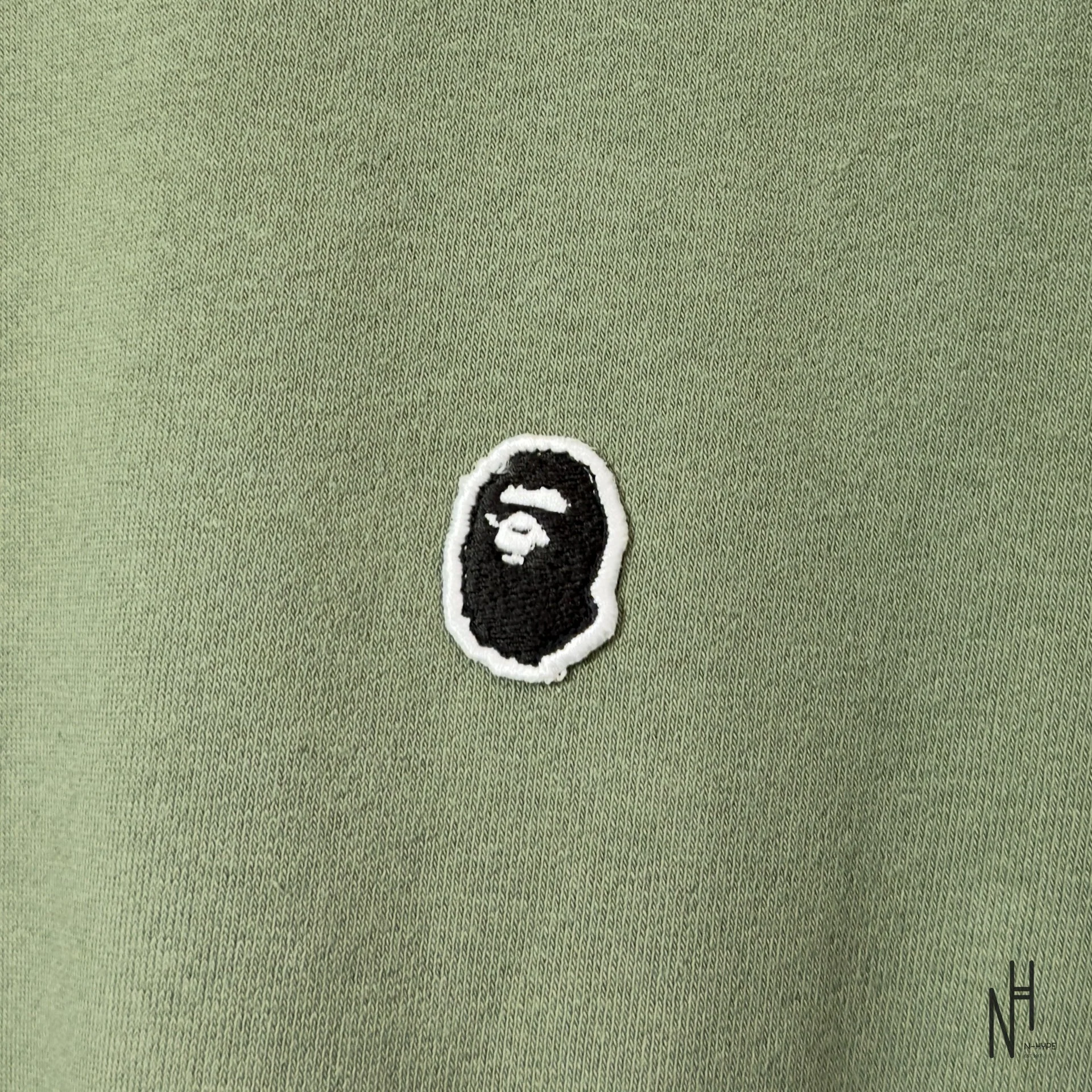 Bape Ape Head One Point Crewneck Relaxed Fit Olive Drab - Image 3