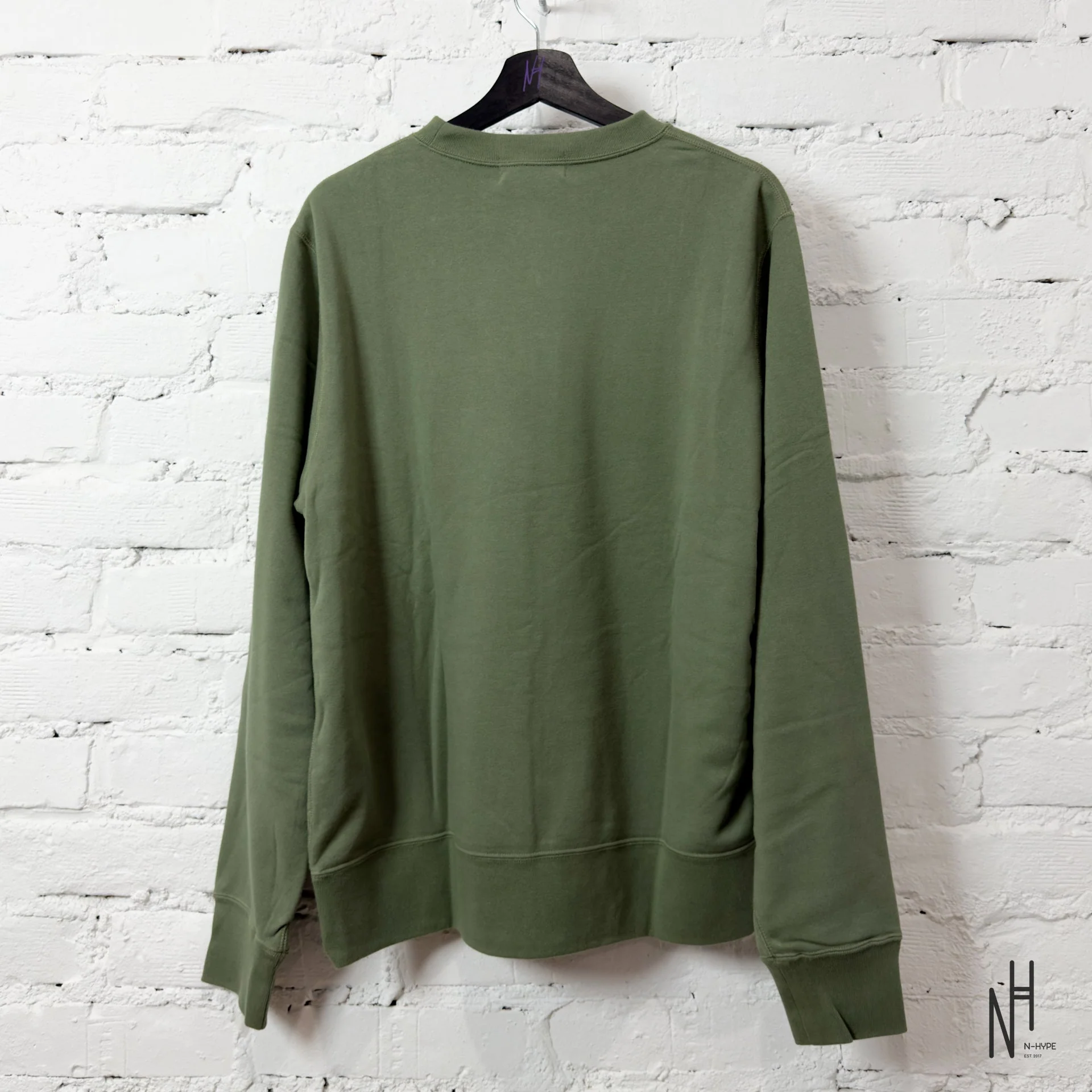 Bape Ape Head One Point Crewneck Relaxed Fit Olive Drab - Image 5