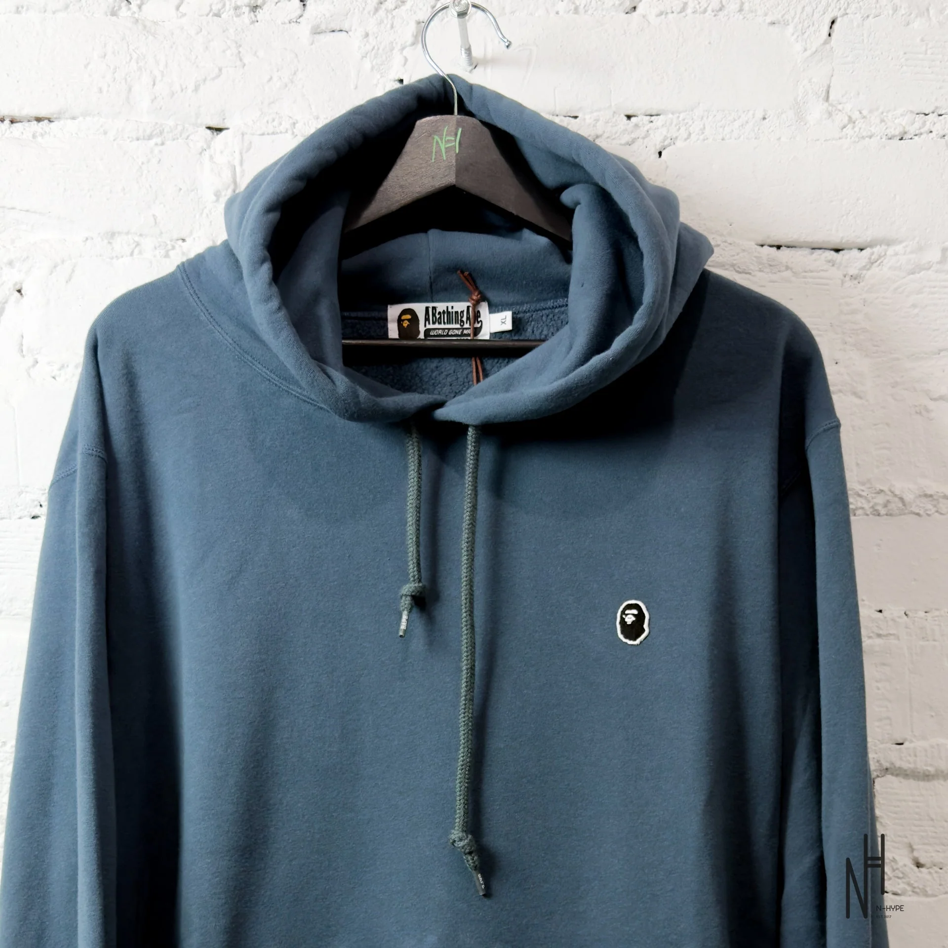BAPE Ape Head One Point Pullover Hoodie Navy - Image 2