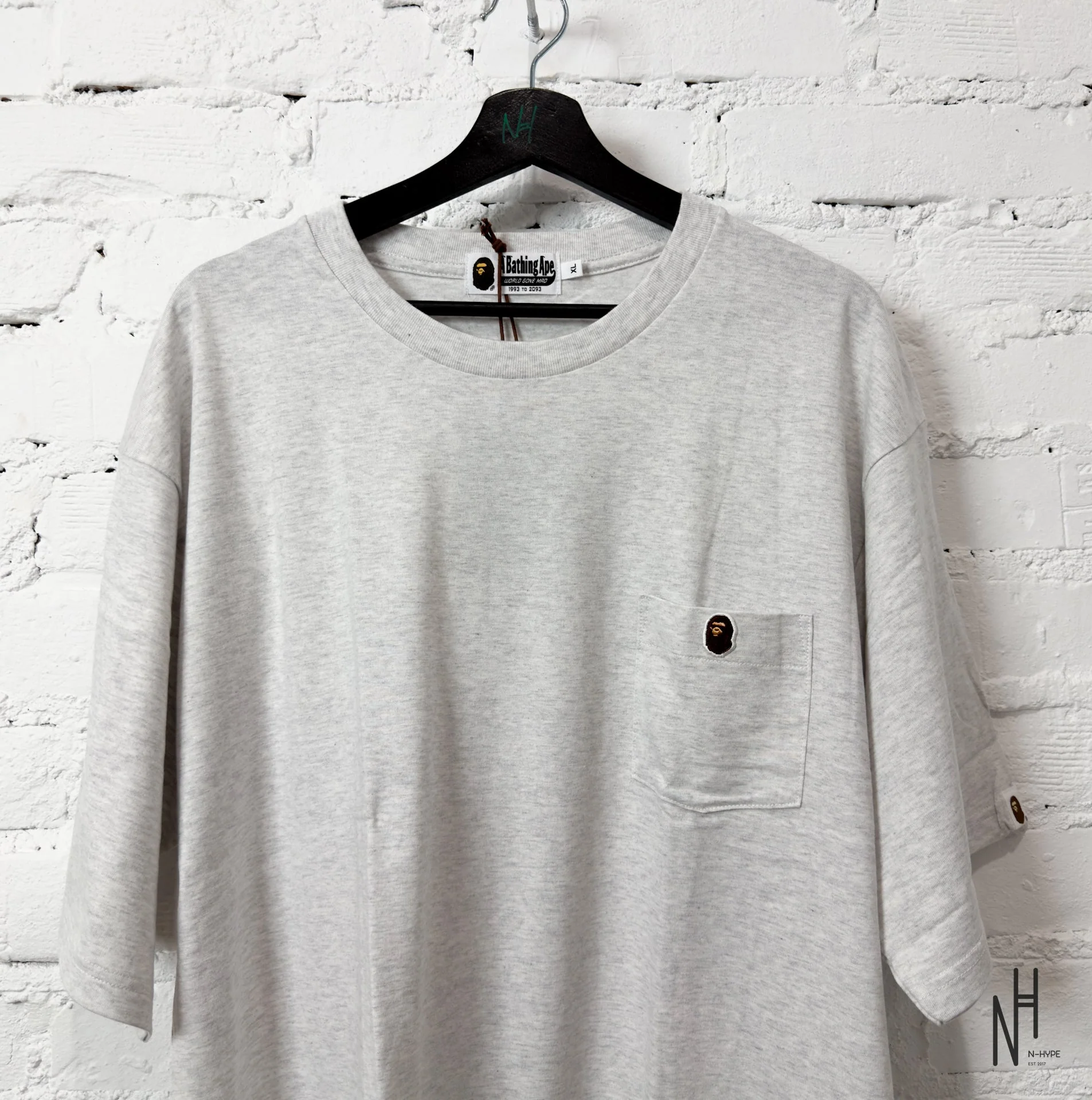 BAPE Ape Head One Point Relaxed Fit Pocket Tee (SS23) Gray - Image 2