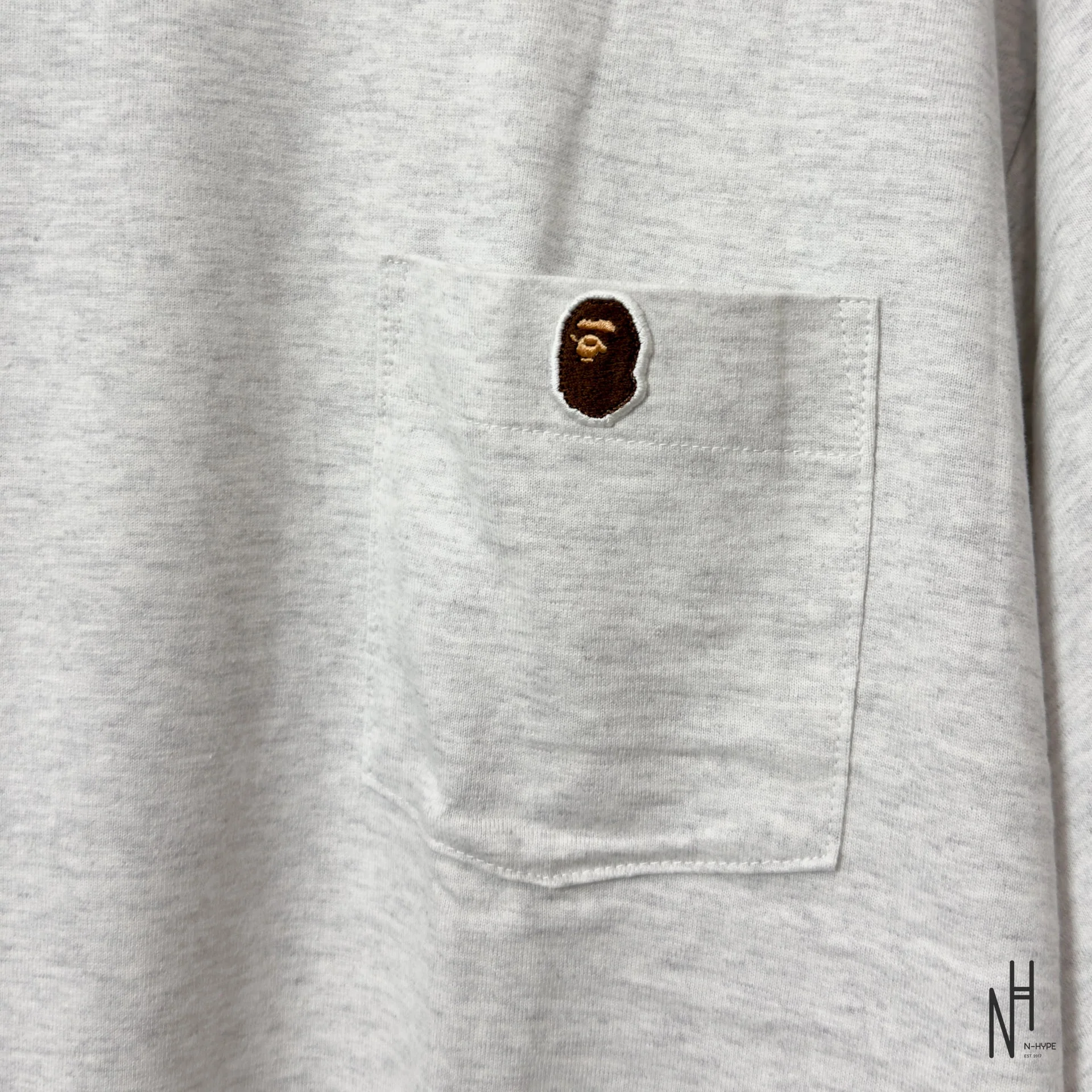 BAPE Ape Head One Point Relaxed Fit Pocket Tee (SS23) Gray - Image 3