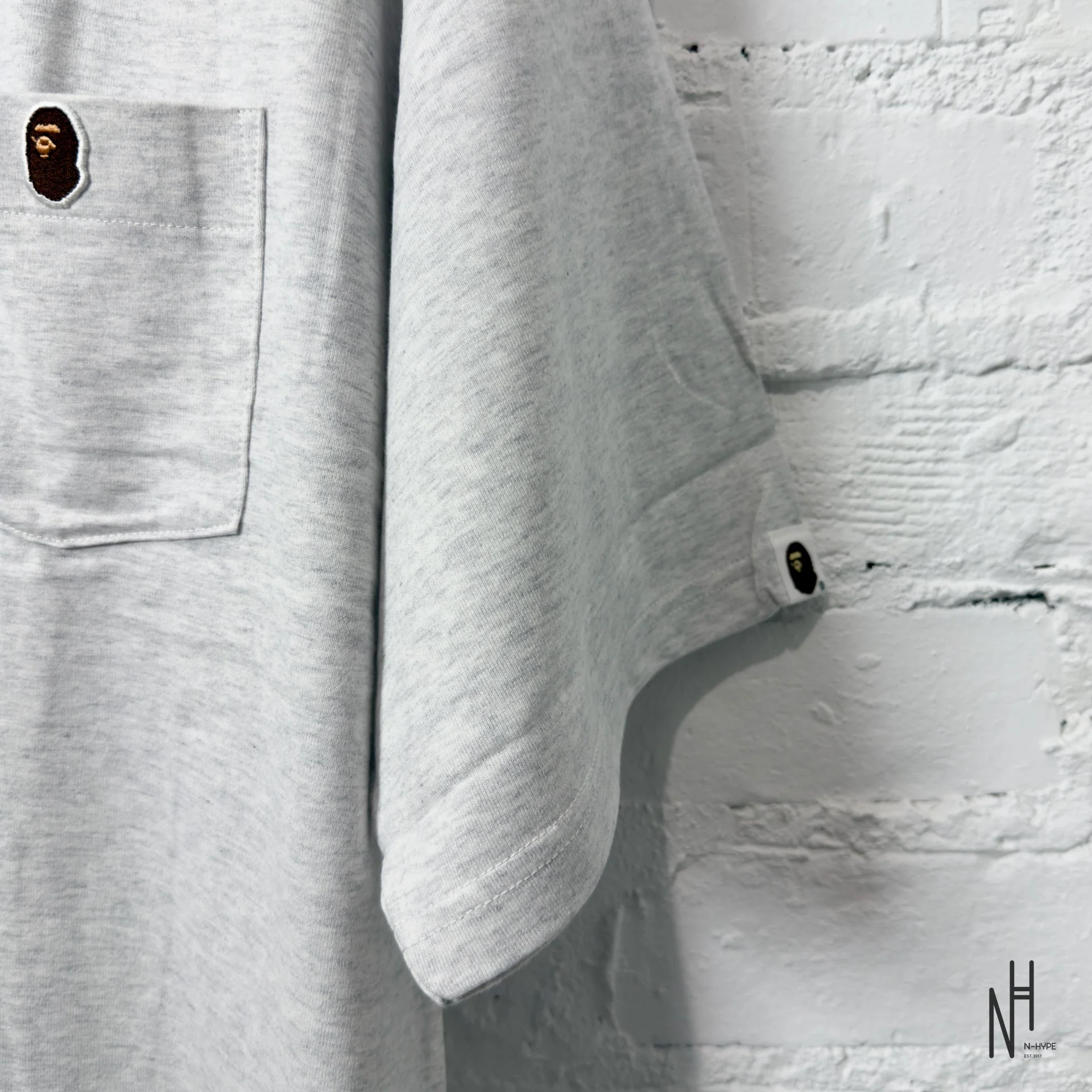 BAPE Ape Head One Point Relaxed Fit Pocket Tee (SS23) Gray - Image 4