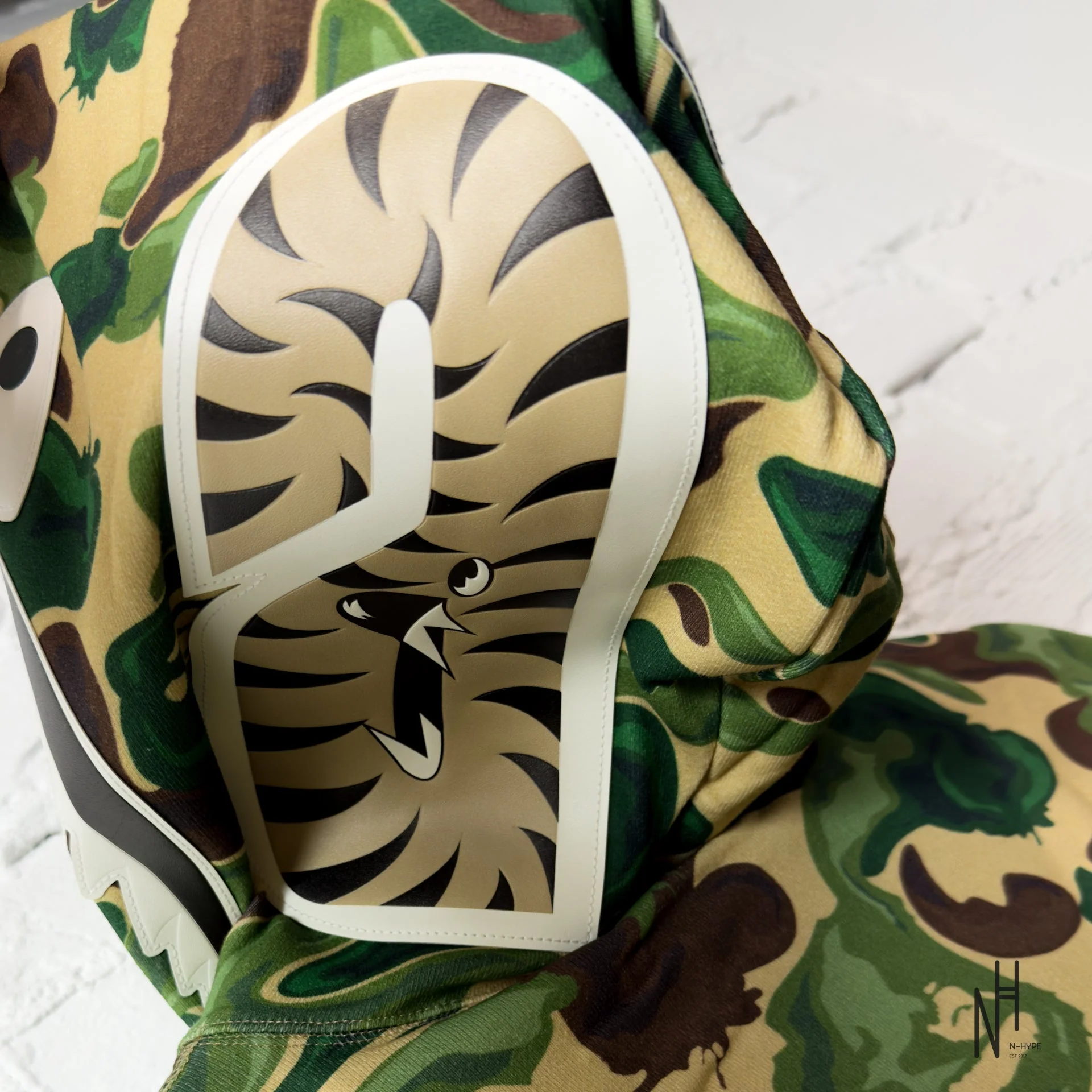 BAPE Art Camo Shark Full Zip Hoodie Green - Image 7