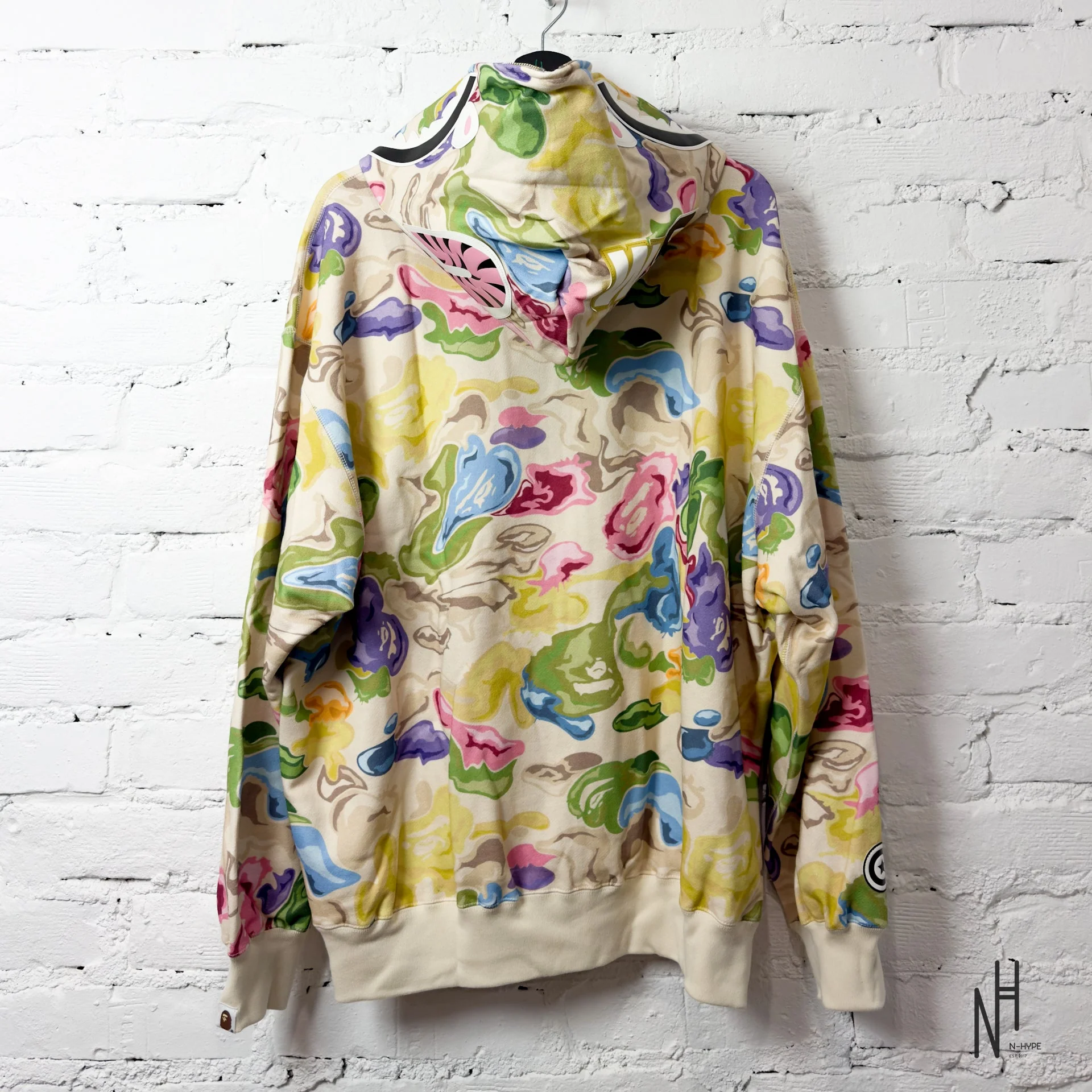 BAPE Art Camo Shark Full Zip Hoodie Multicolor - Image 4