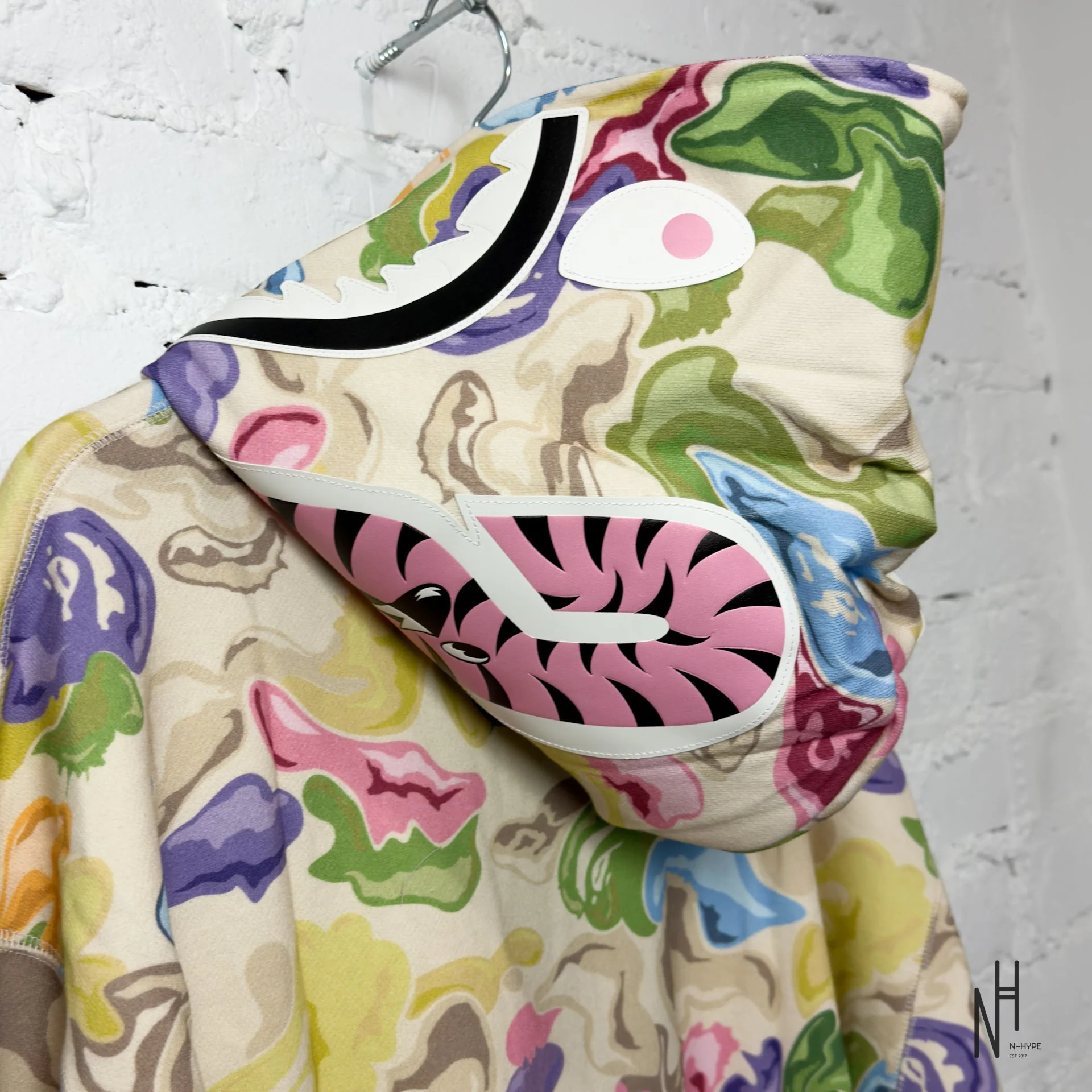BAPE Art Camo Shark Full Zip Hoodie Multicolor - Image 5