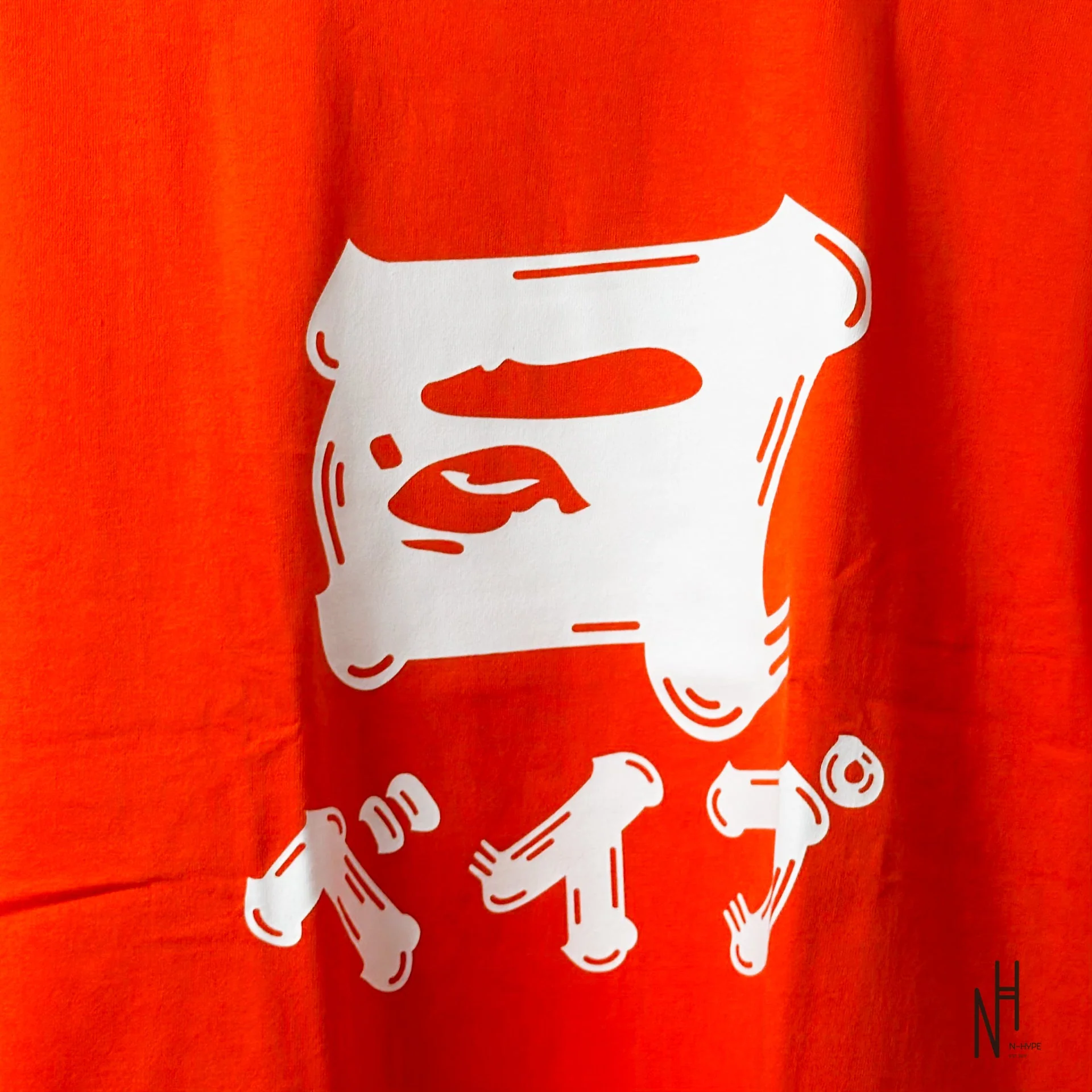 BAPE Brush Katakana Tee Orange - Image 2