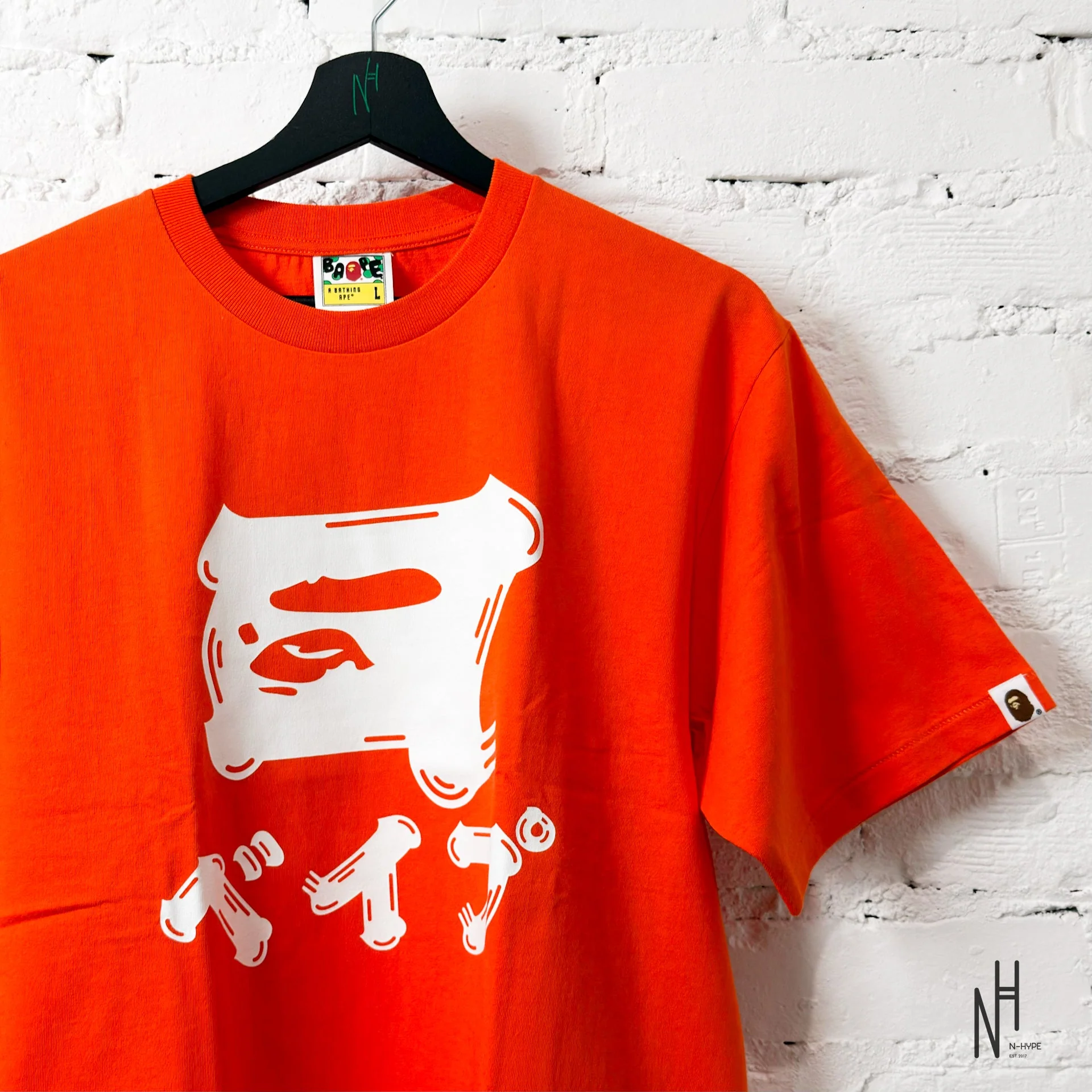 BAPE Brush Katakana Tee Orange - Image 3