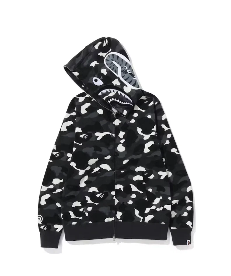 BAPE City Camo Shark WGM Full-Zip Hoodie Black