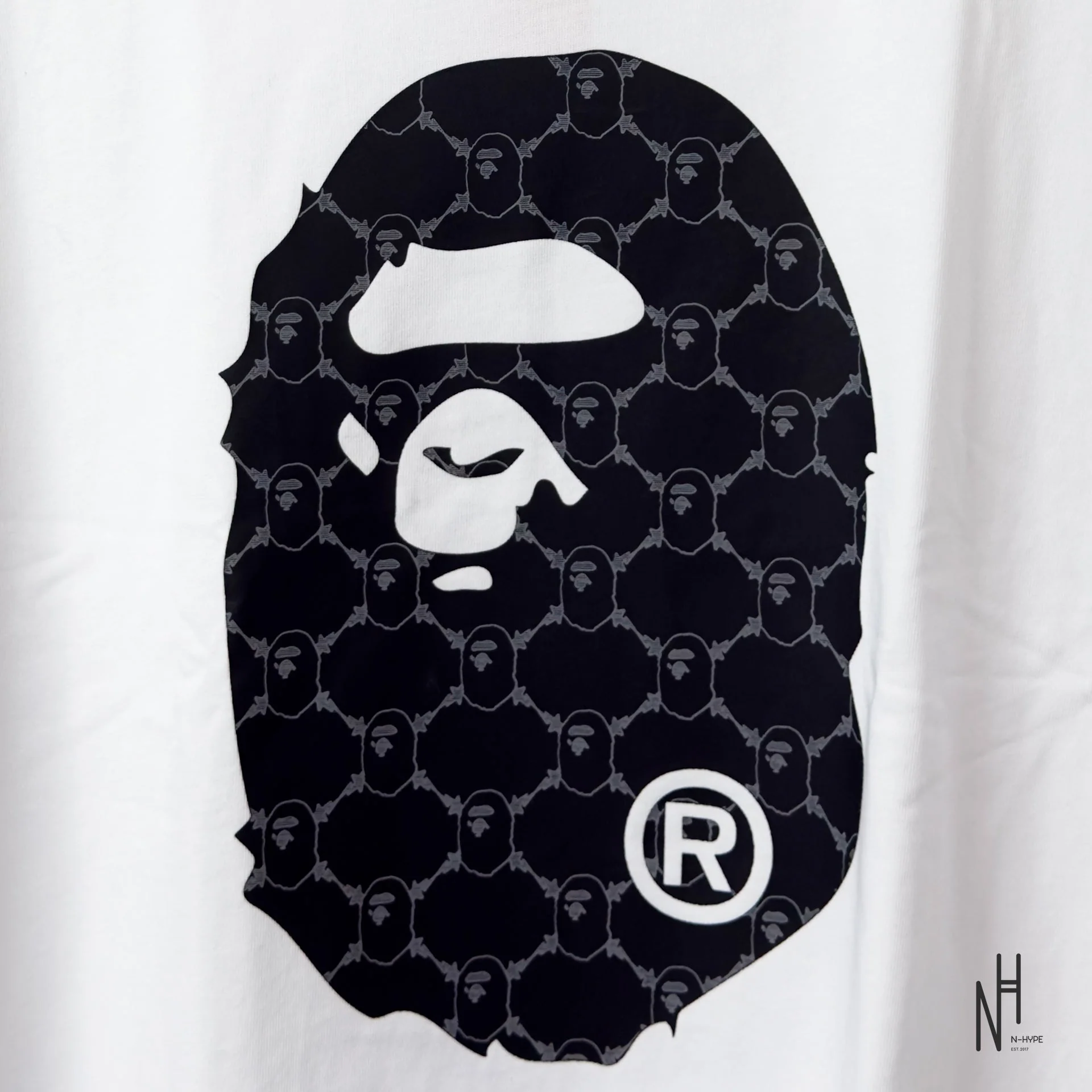 BAPE College Monogram Ape Head Relaxed Fit Tee White - Image 2