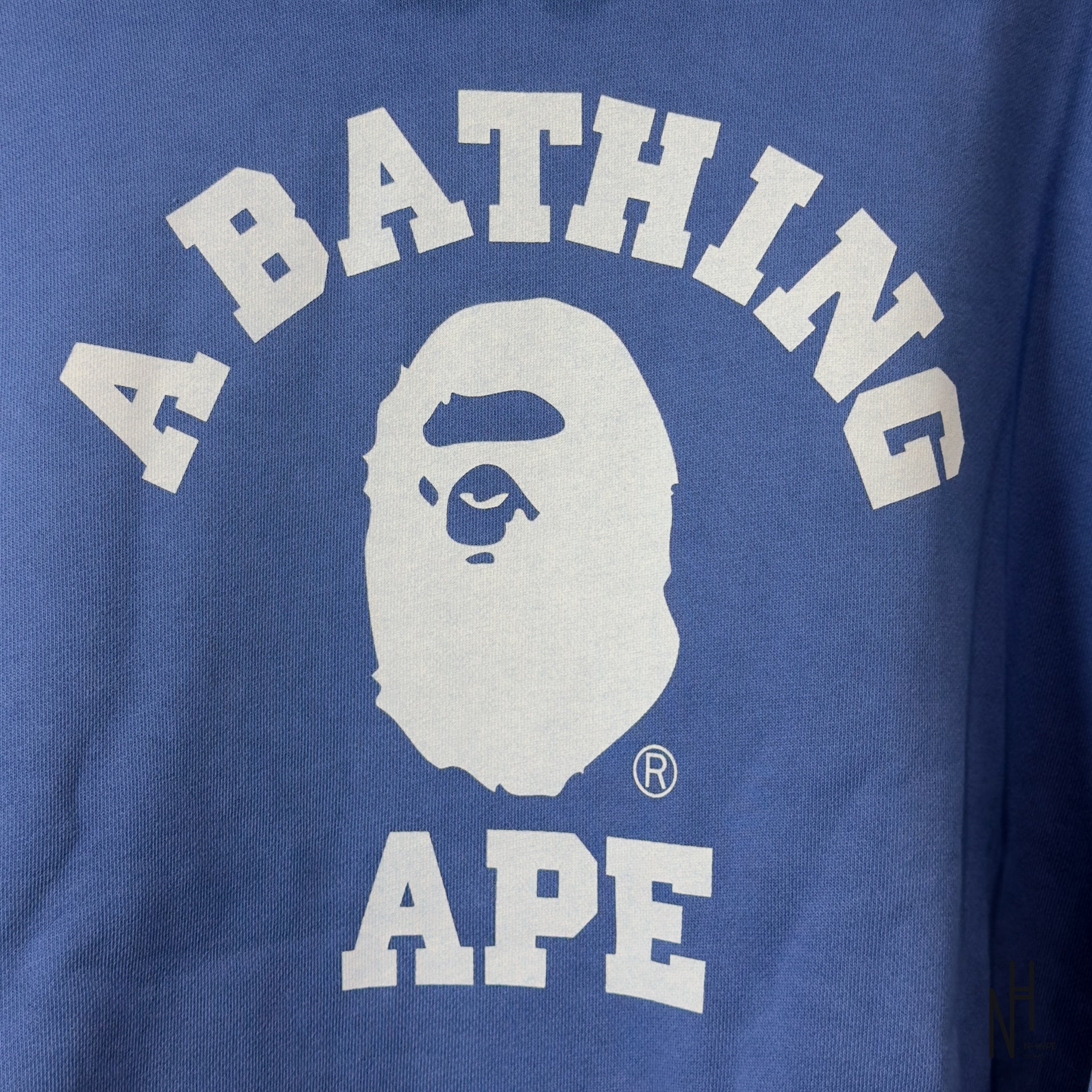BAPE College Overdye Pullover Hoodie Blue - Image 3