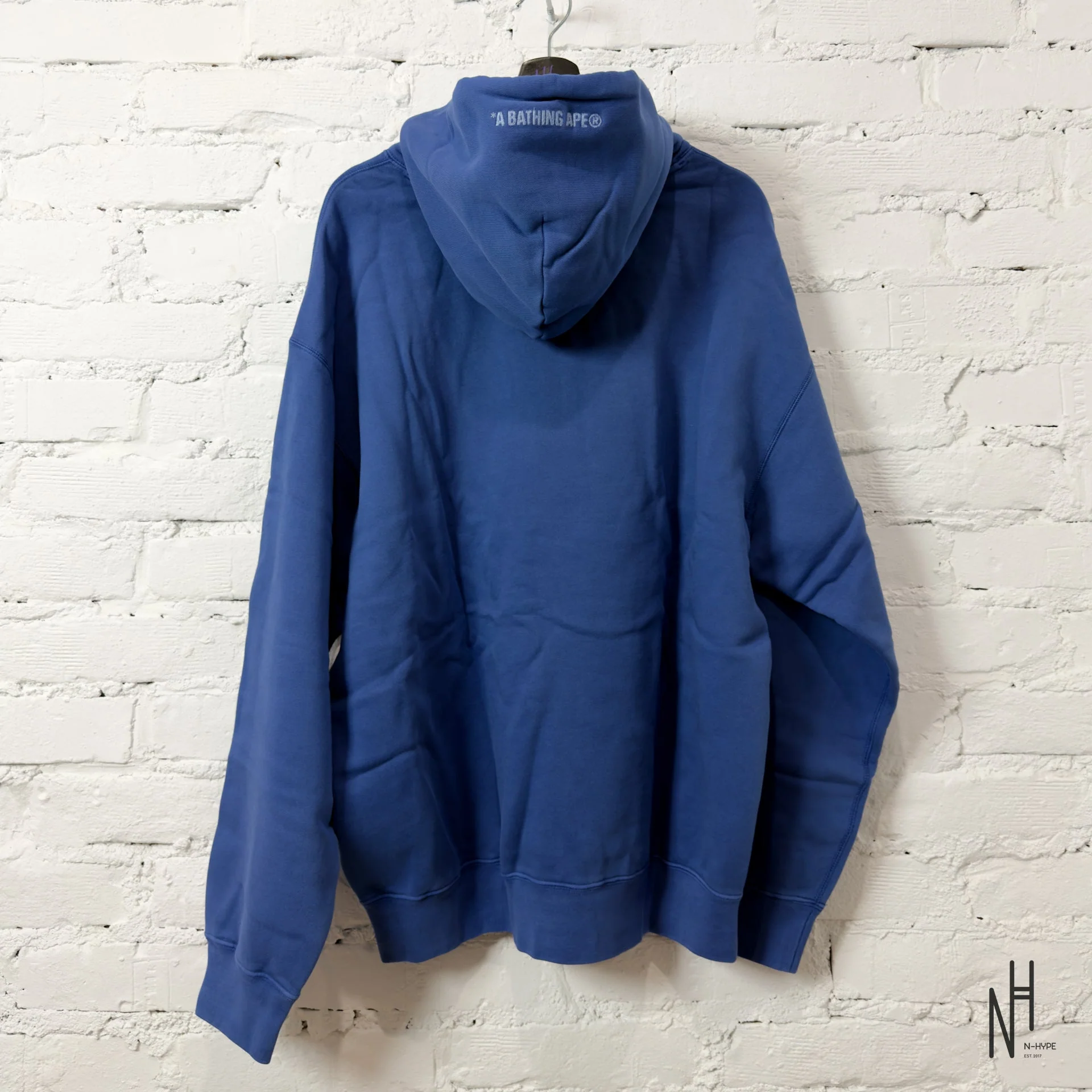 BAPE College Overdye Pullover Hoodie Blue - Image 4