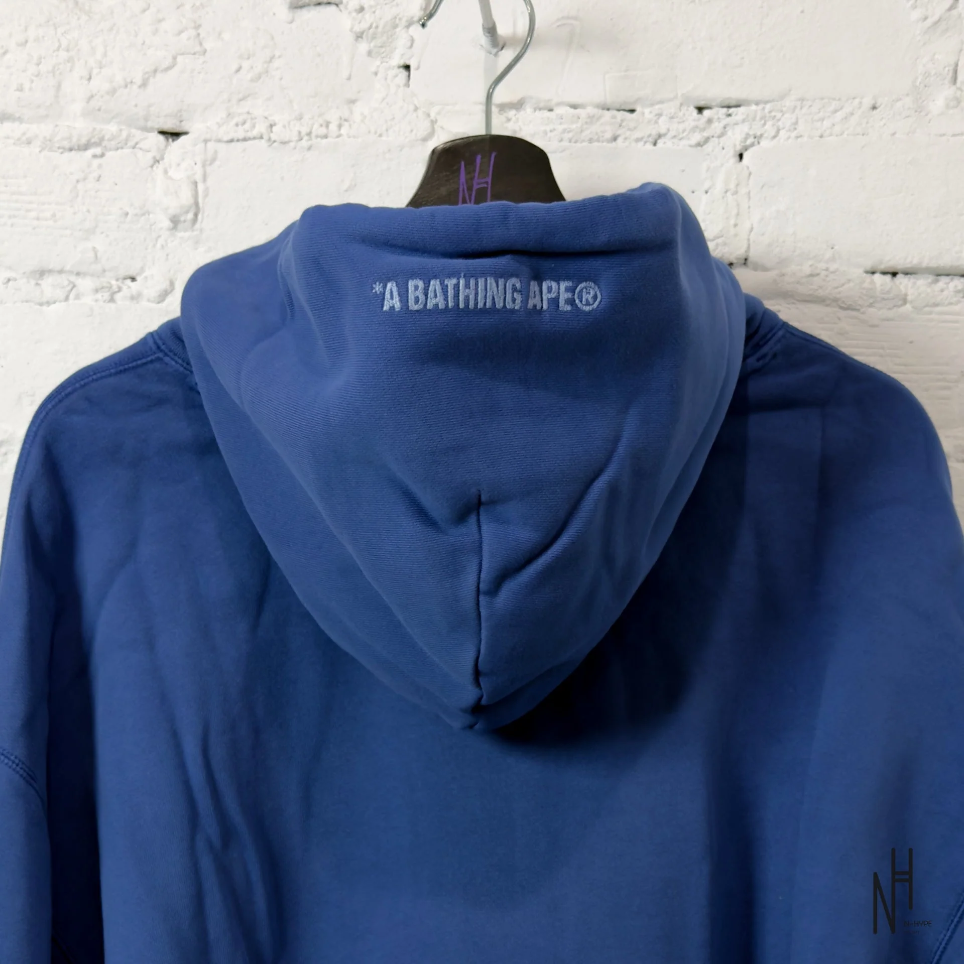 BAPE College Overdye Pullover Hoodie Blue - Image 5
