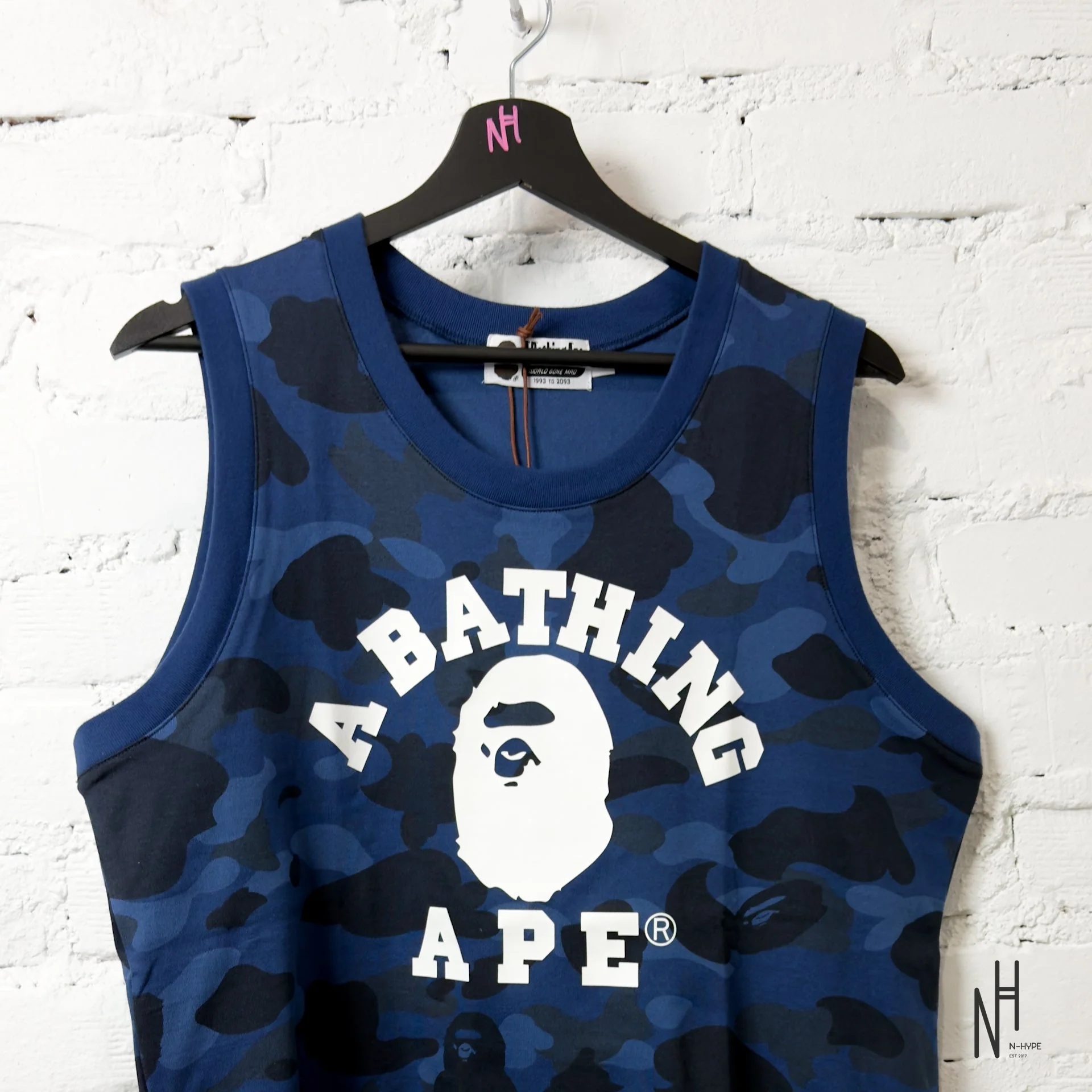 Bape Color Camo College Tank Top Navy - Image 2