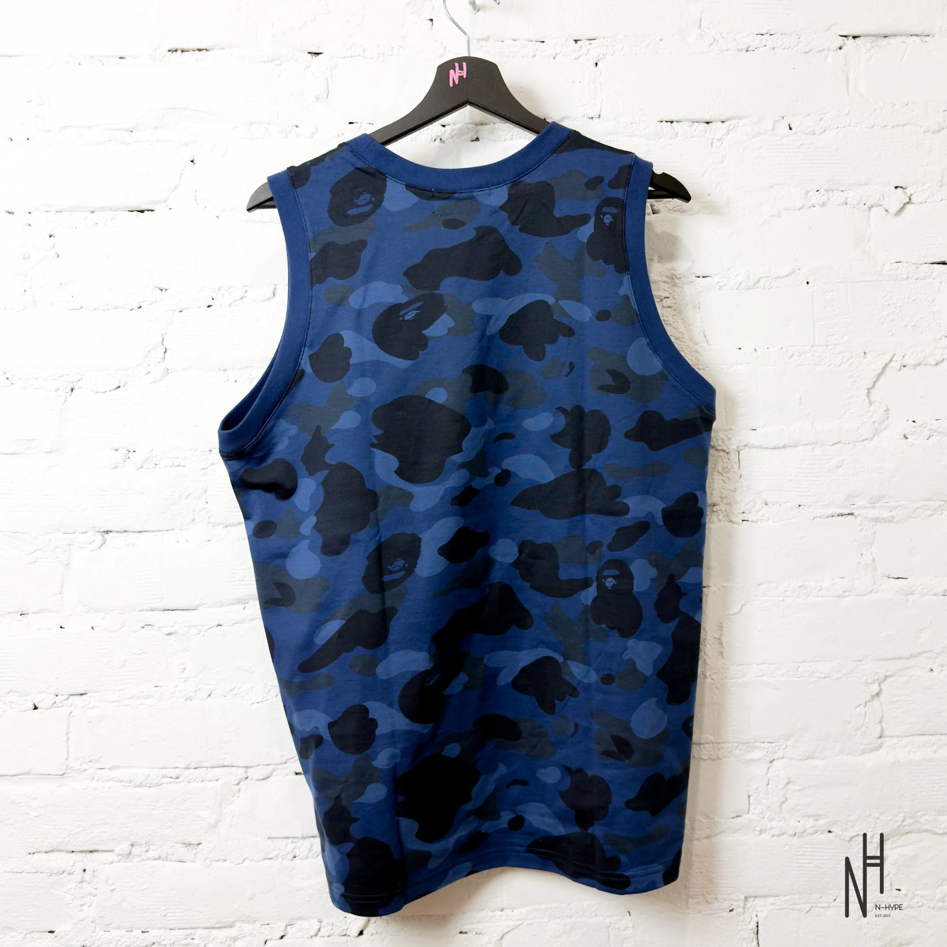 Bape Color Camo College Tank Top Navy - Image 3