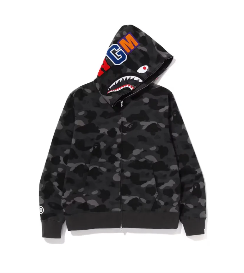 BAPE Color Camo Shark Full Zip Hoodie Black - Image 2