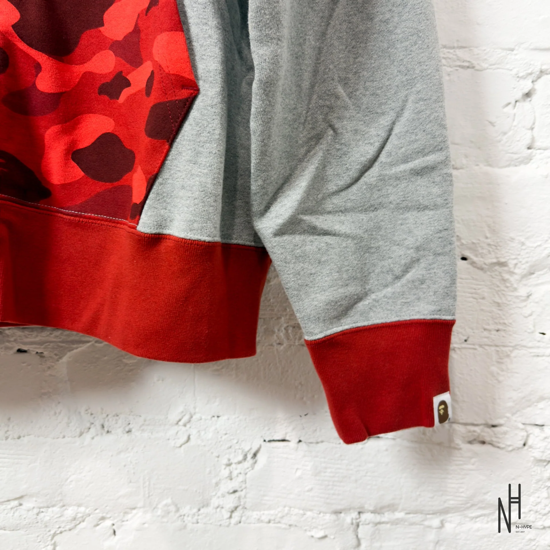 BAPE Color Camo Shark Full Zip Hoodie (FW23) Red - Image 4
