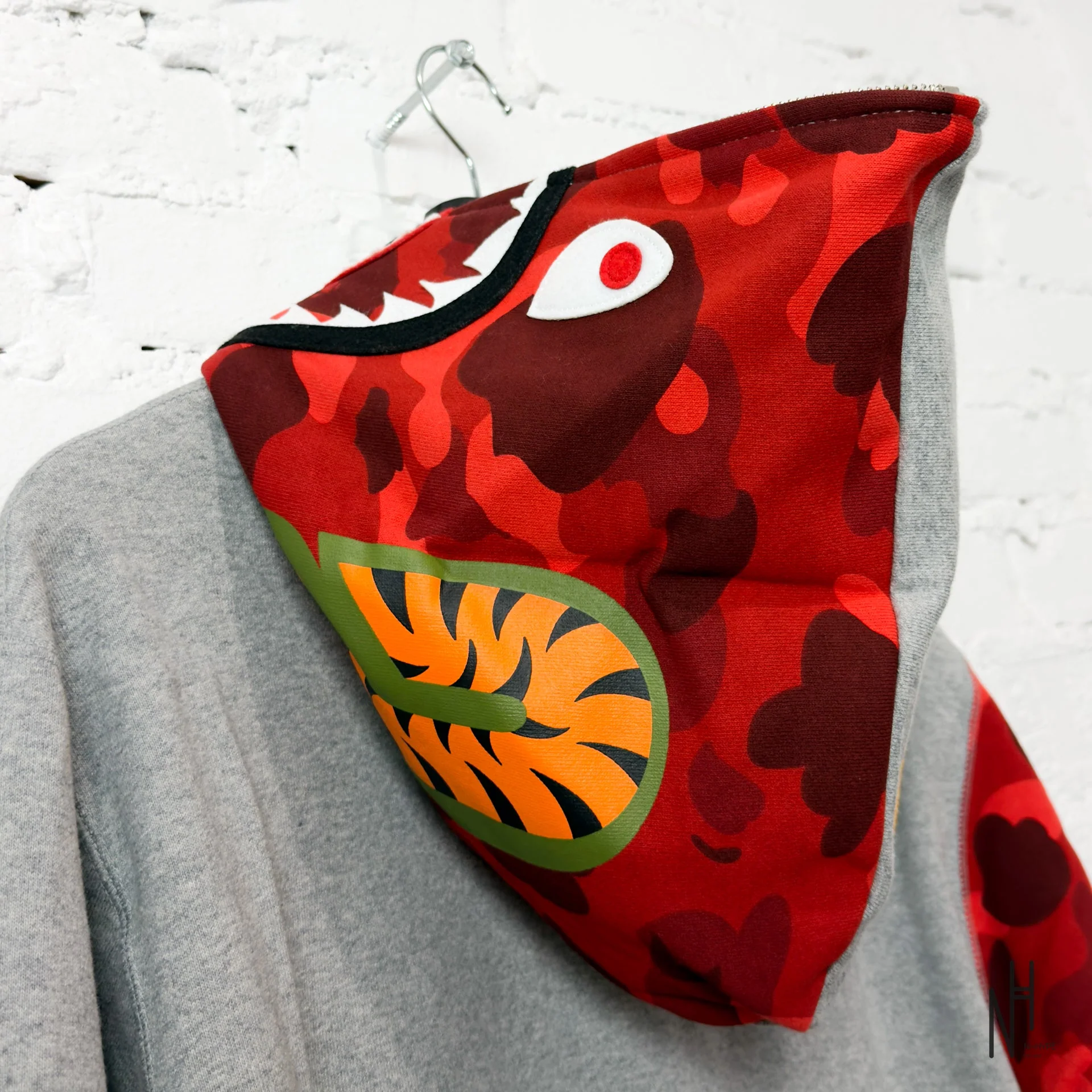 BAPE Color Camo Shark Full Zip Hoodie (FW23) Red - Image 7