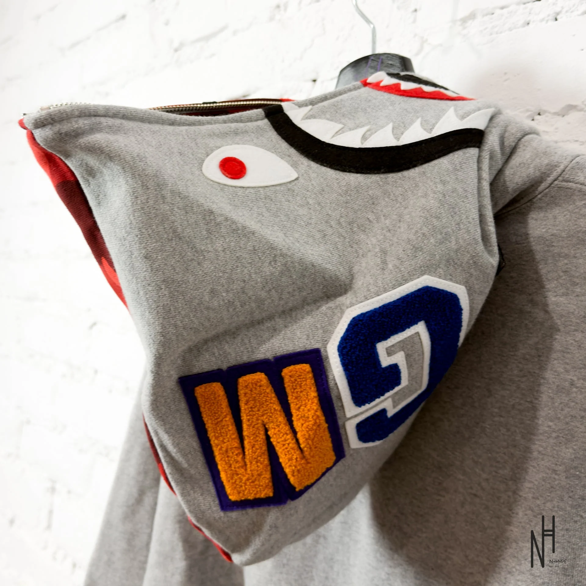 BAPE Color Camo Shark Full Zip Hoodie (FW23) Red - Image 8