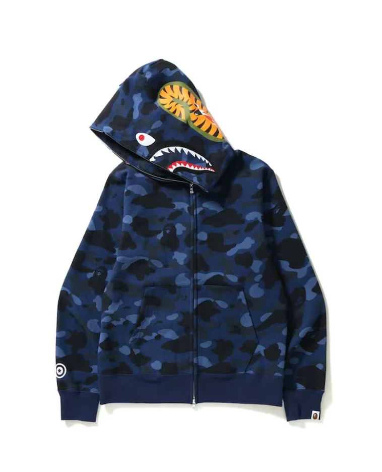 BAPE Color Camo Shark Full Zip Hoodie Navy