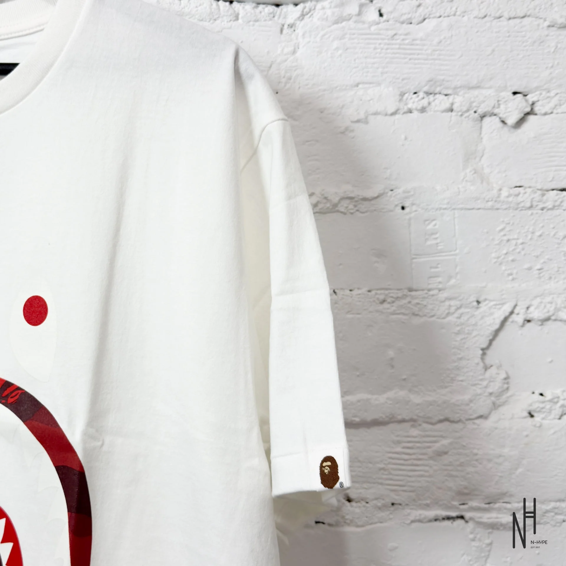 BAPE Color Camo Silver Zip Shark Tee (SS23) White Red - Image 3