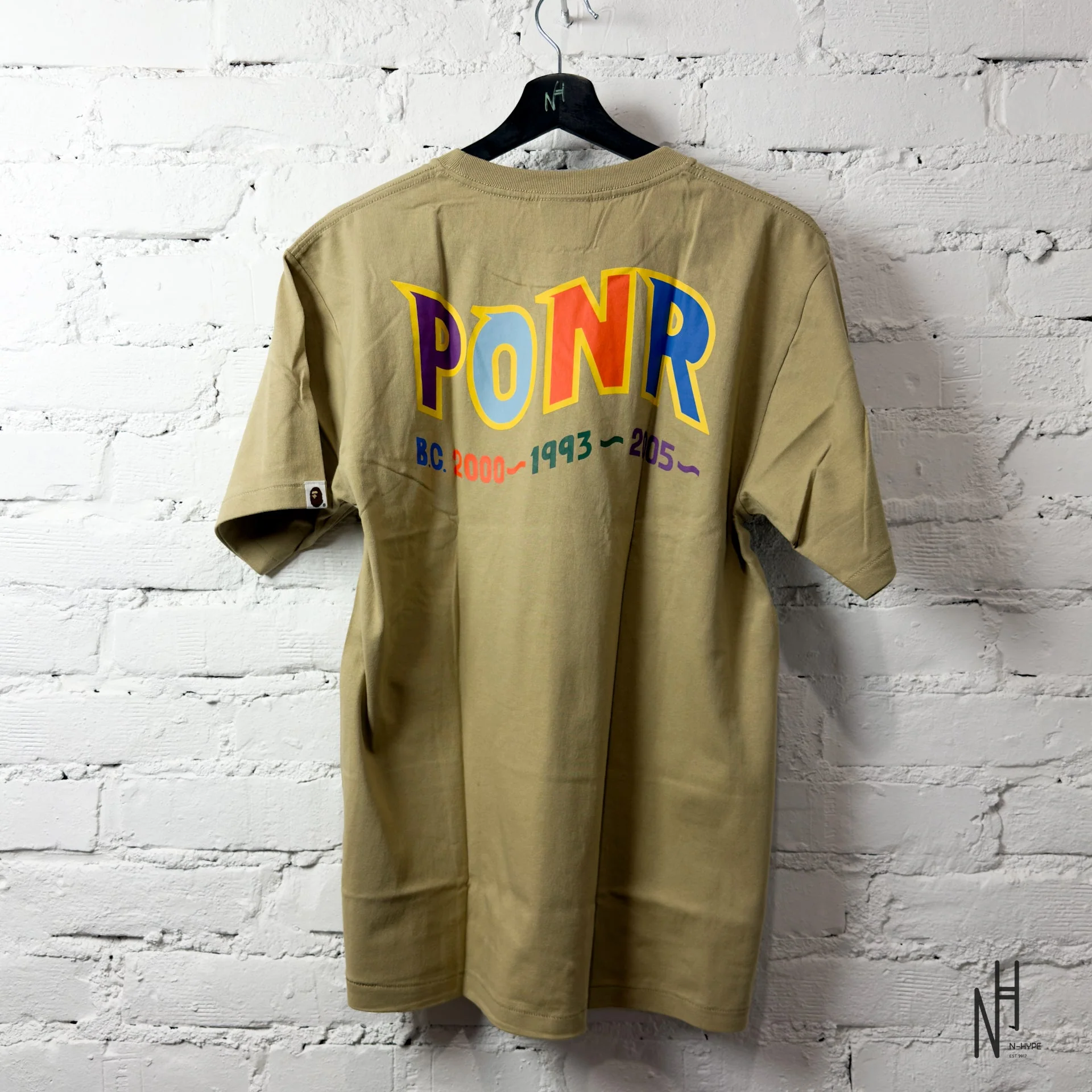 BAPE Colors Shark PONR Tee Beige - Image 3