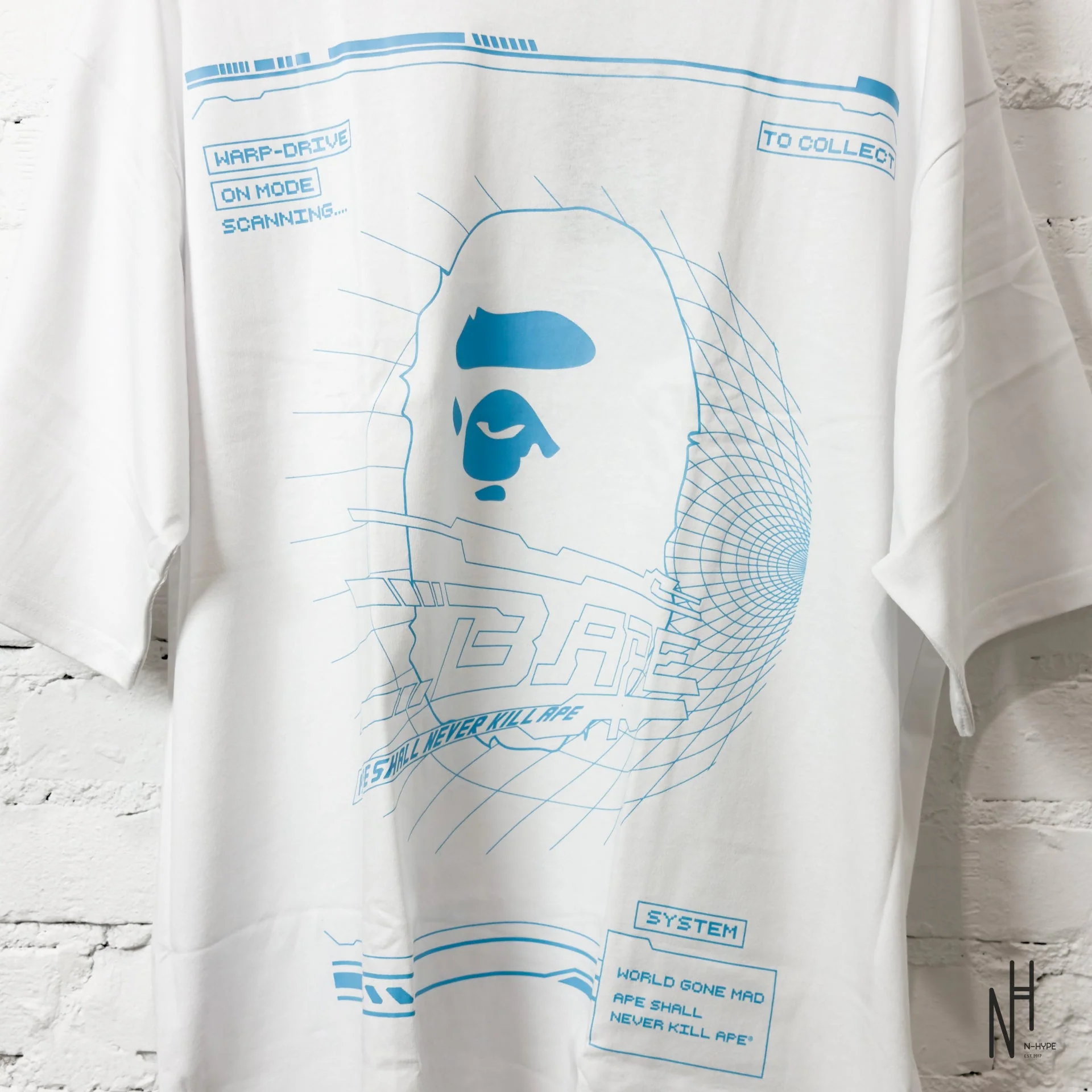 BAPE Cyber Bathing Ape Relaxed Fit Tee White - Image 2