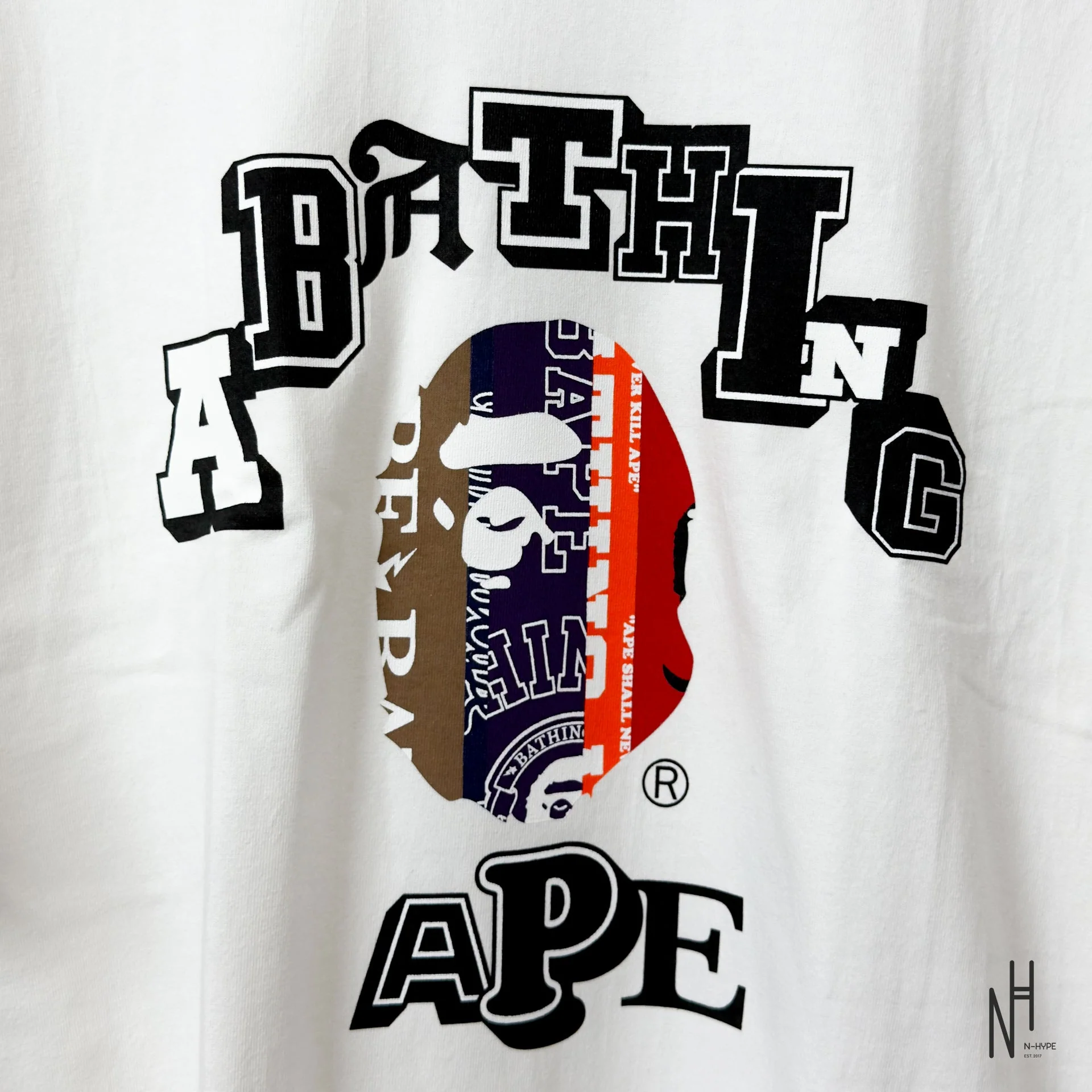 BAPE Fans Scarf College Tee White - Image 2