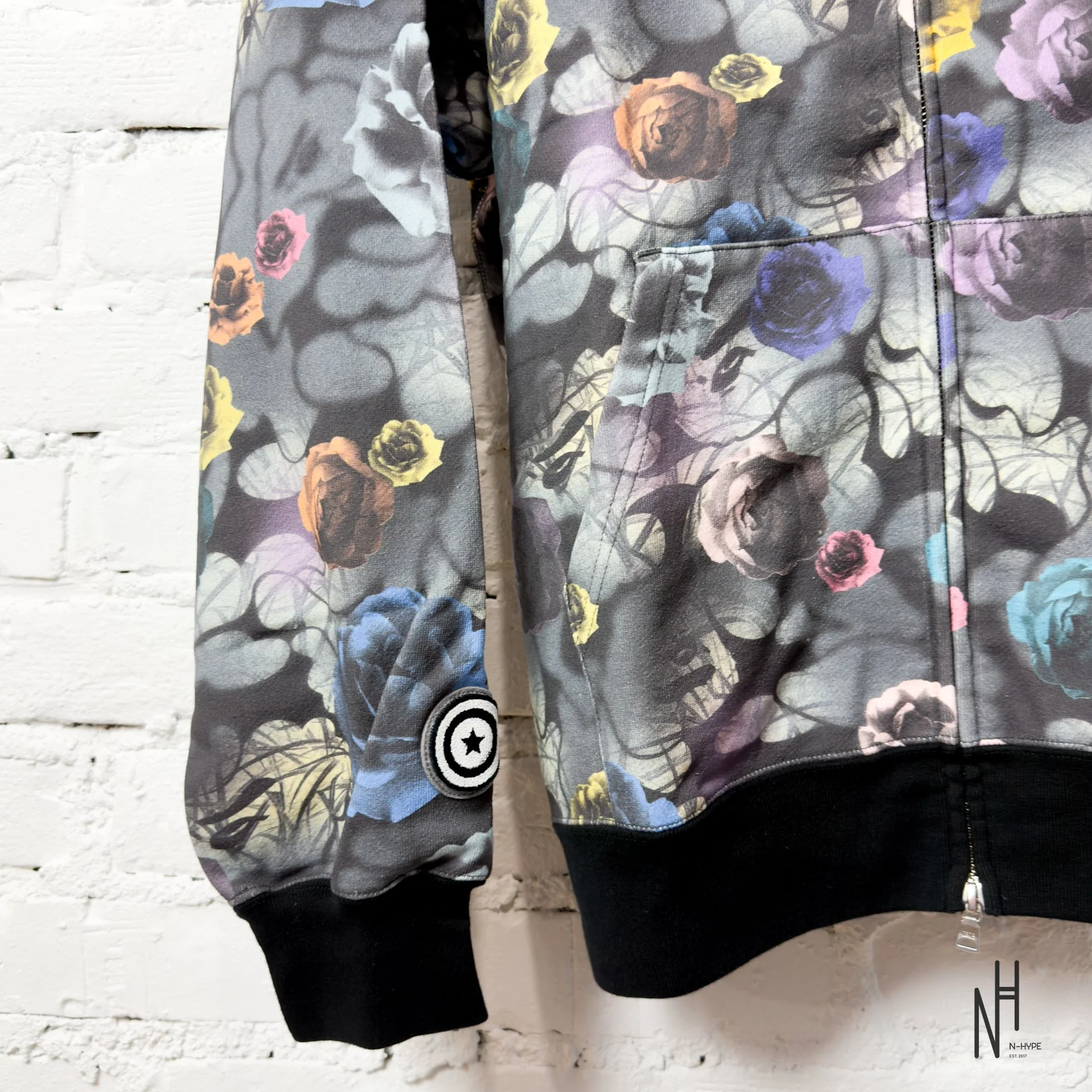 BAPE Floral Camo Shark Relaxed Fit Full Zip Hoodie Black - Image 3