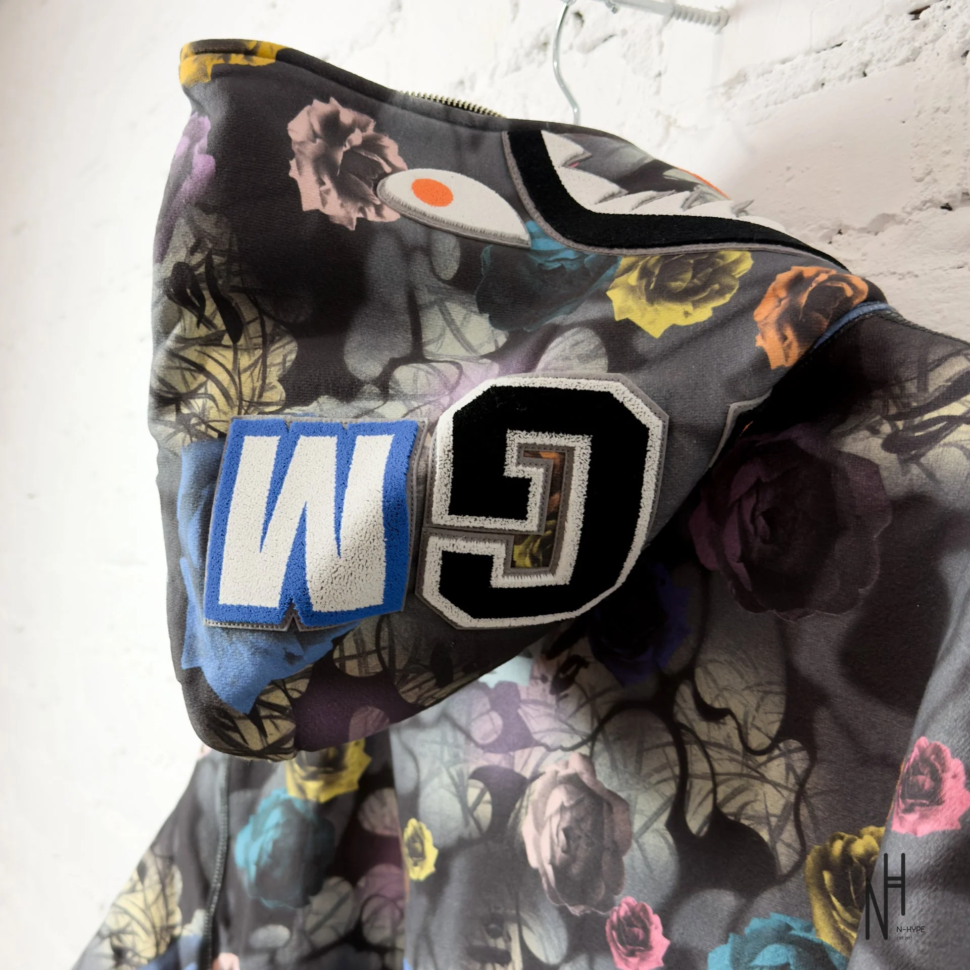 BAPE Floral Camo Shark Relaxed Fit Full Zip Hoodie Black - Image 7