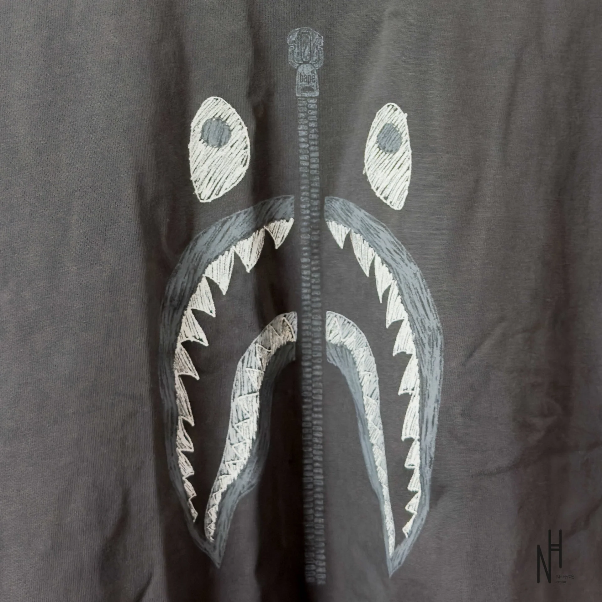 BAPE Garment Dye Shark Relaxed Fit Tee Black - Image 2