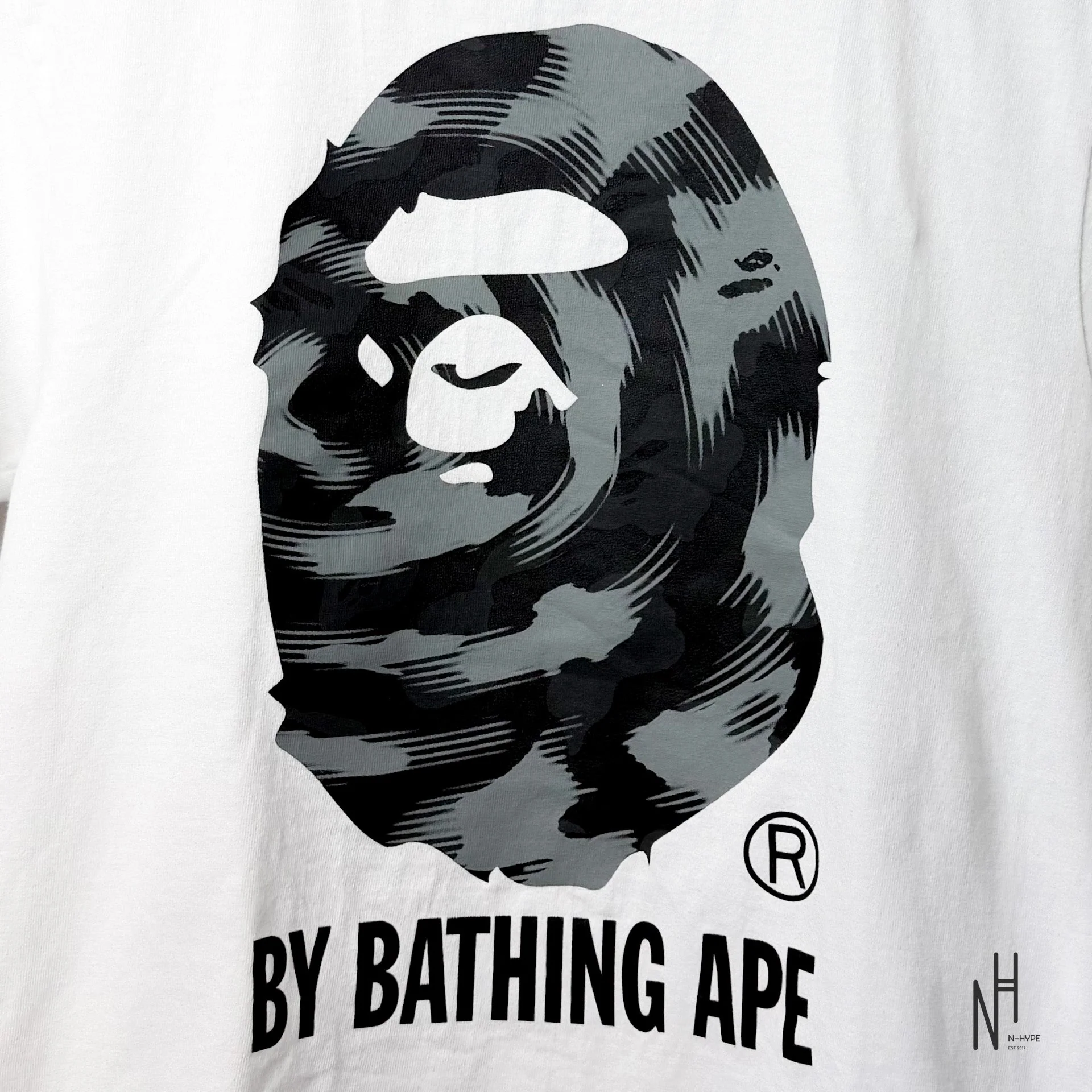 BAPE Grid Camo By Bathing Ape Tee (FW22) White Black - Image 2