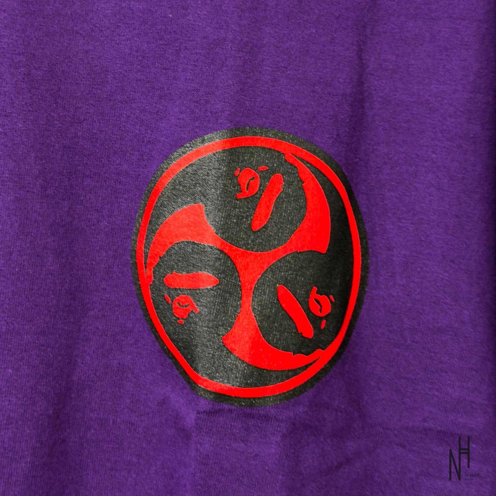BAPE Japan Culture Mitsudomoe Tee Purple - Image 2