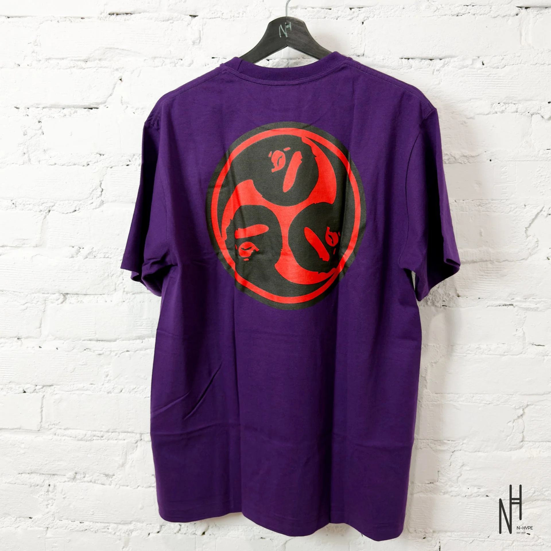 BAPE Japan Culture Mitsudomoe Tee Purple - Image 5