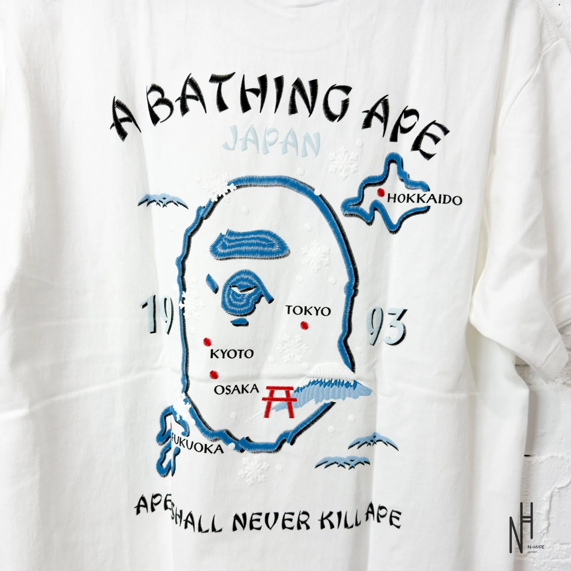 Bape Japan Exclusive Japan Souvenir Tee White Blue - Image 4
