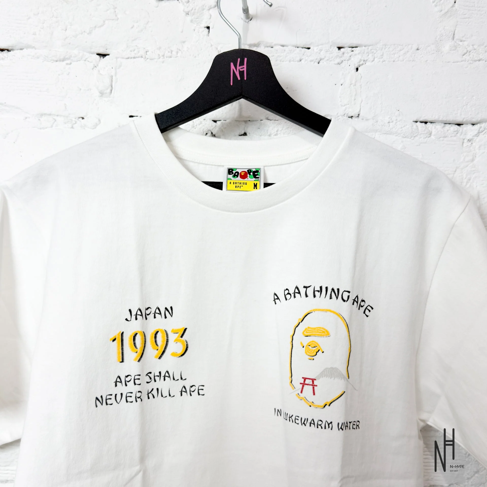 Bape Japan Exclusive Japan Souvenir Tee  White Yellow - Image 2