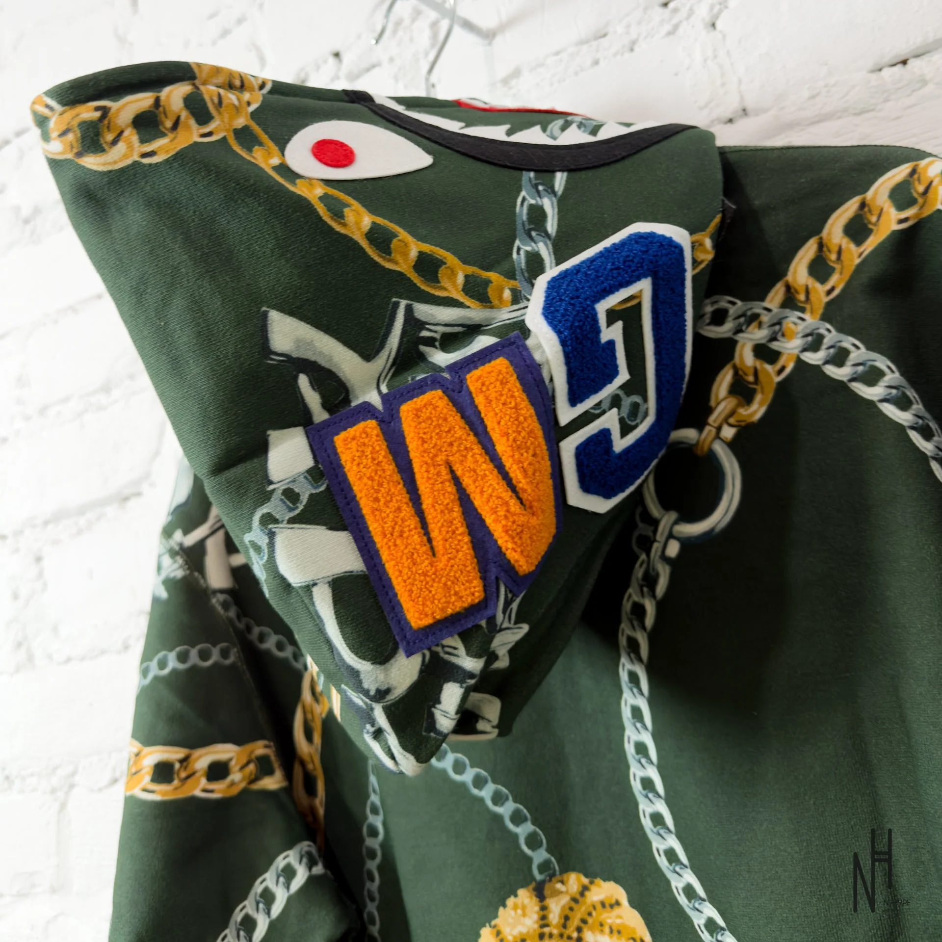 BAPE Jewels Shark Full Zip Hoodie Green - Image 4