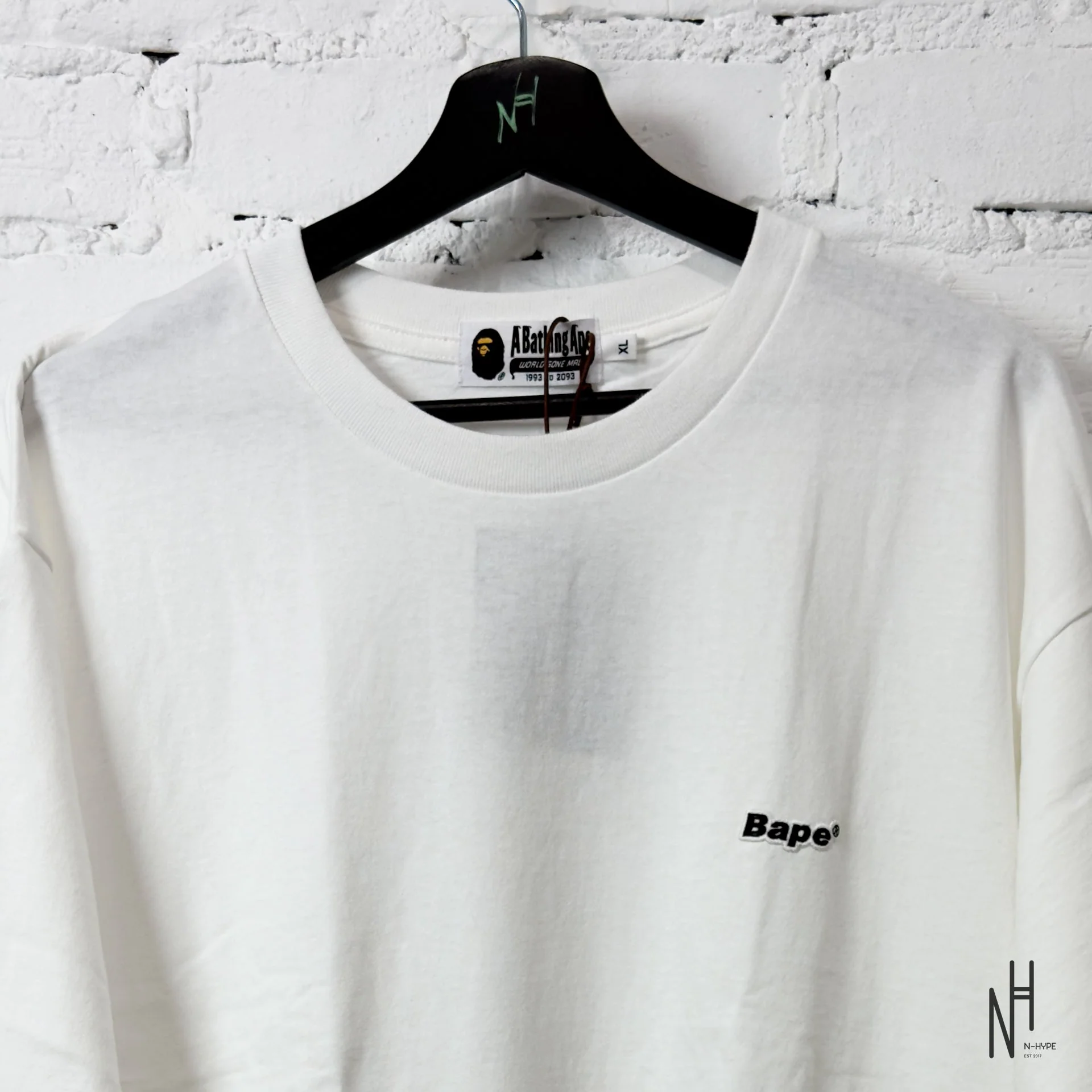 BAPE Logo One Point Relaxed Fit Tee White - Image 3