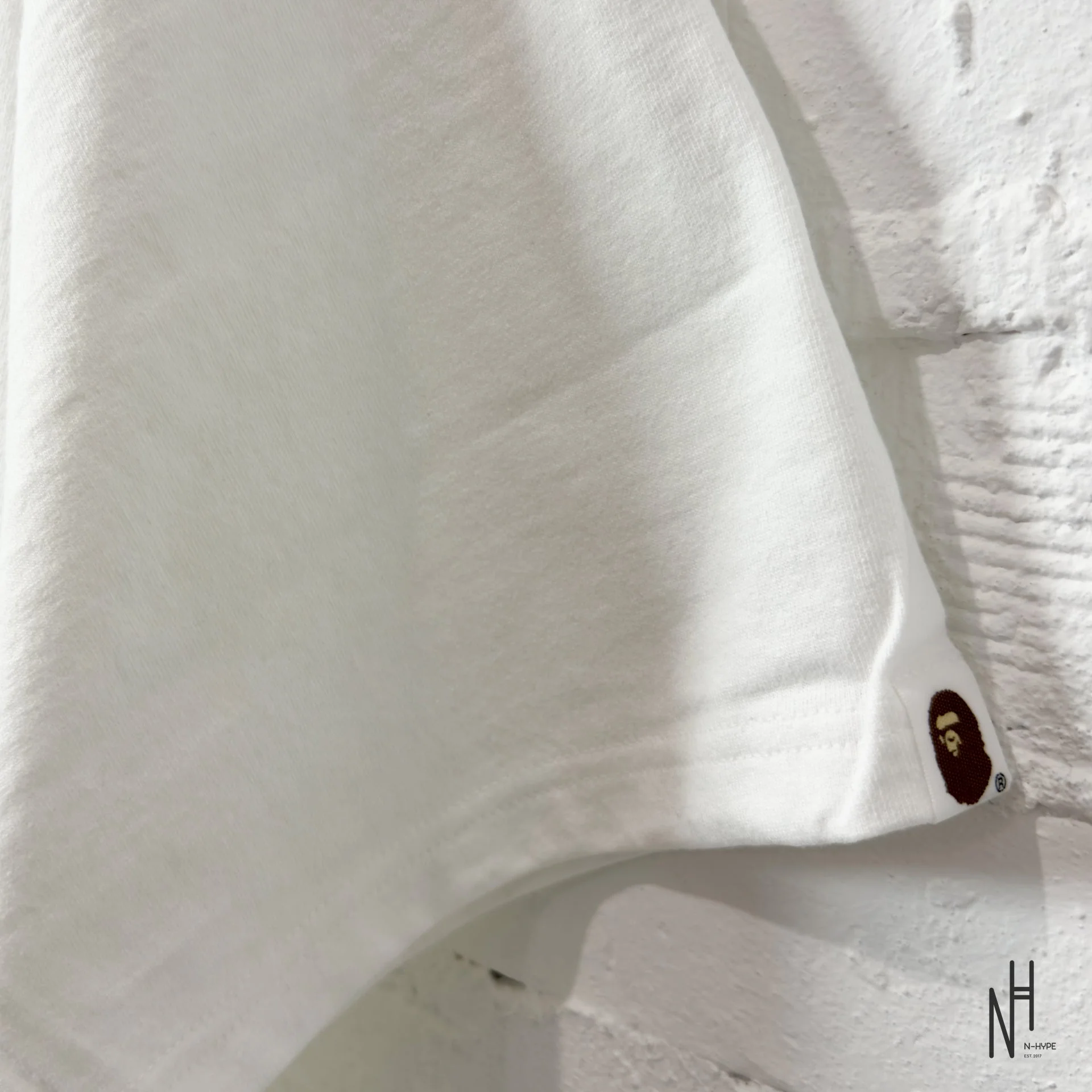 BAPE Logo One Point Relaxed Fit Tee White - Image 4