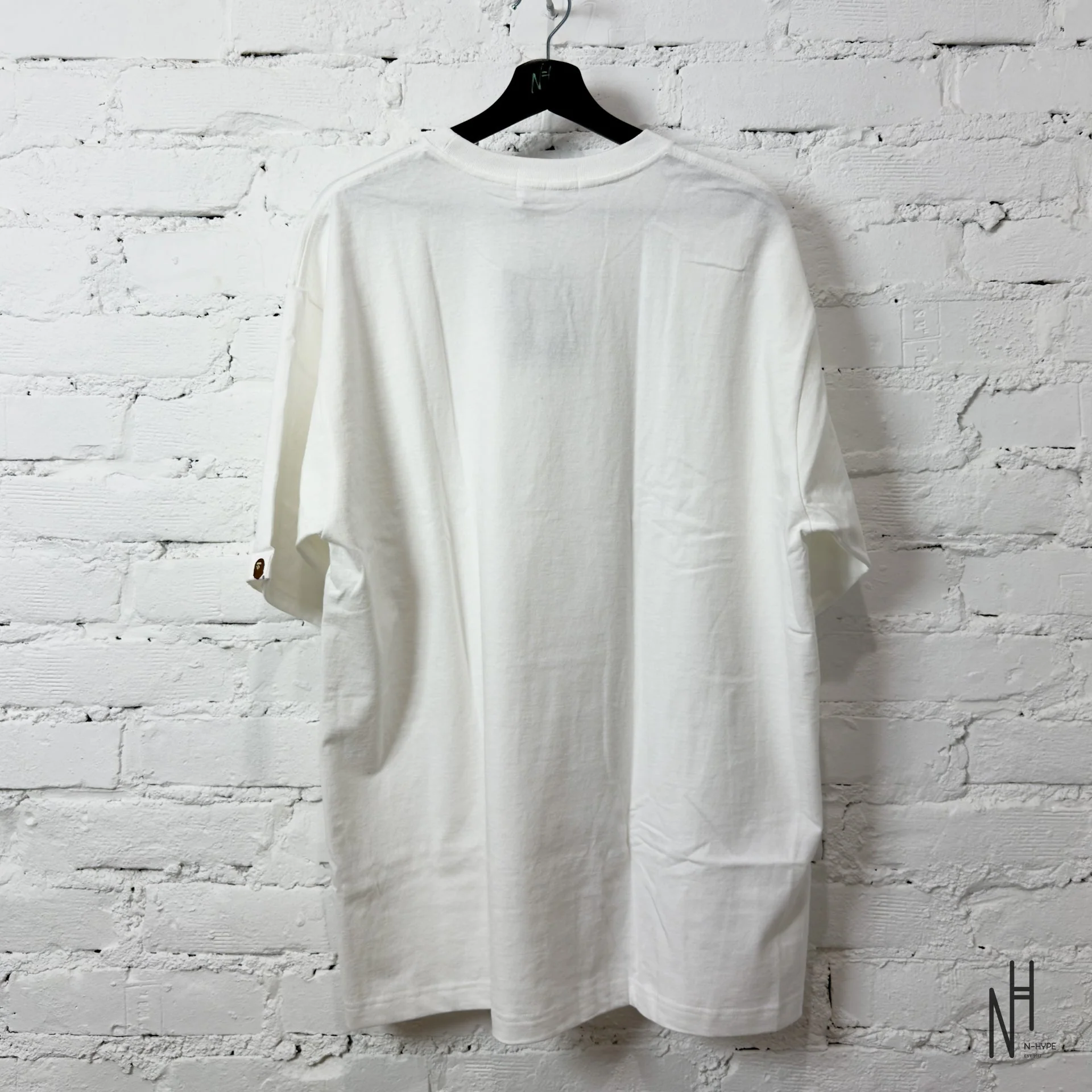 BAPE Logo One Point Relaxed Fit Tee White - Image 5