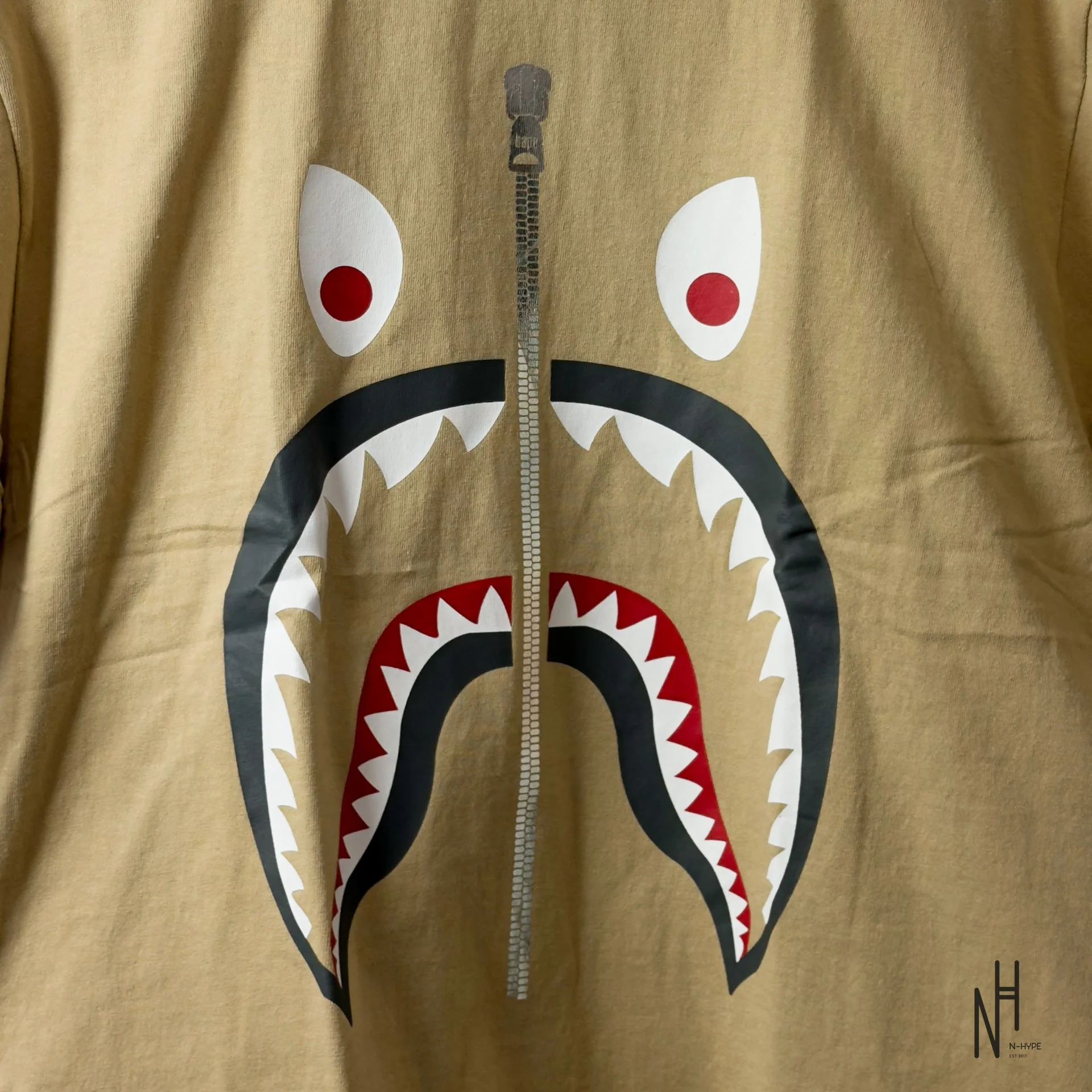 BAPE Mad Shark Tee Beige - Image 2