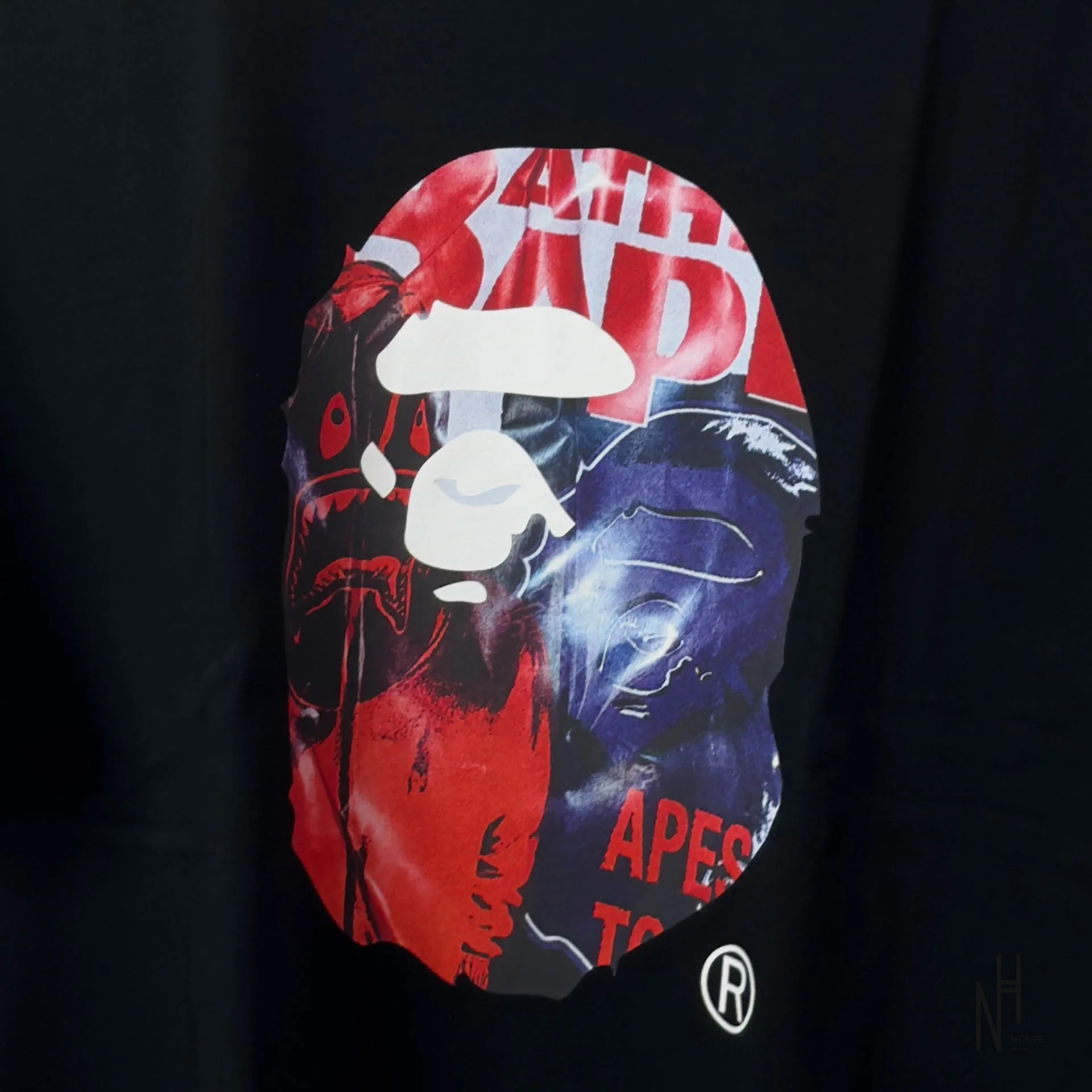 BAPE Photo Print Ape Head Relaxed Fit Tee Black - Image 2