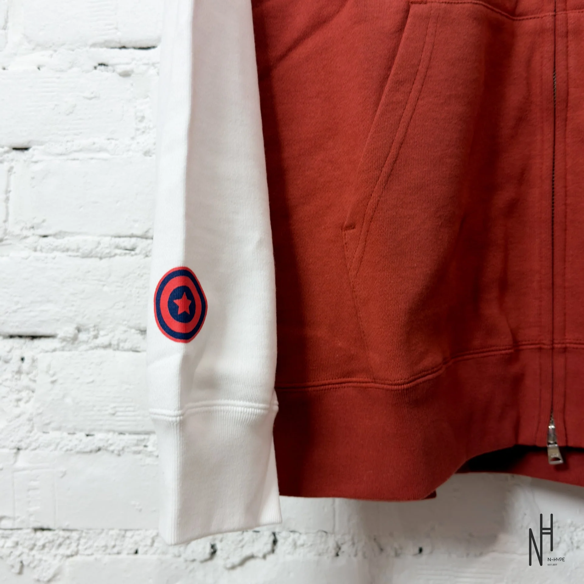 BAPE Shark Full Zip France Hoodie Burgundy - Image 4