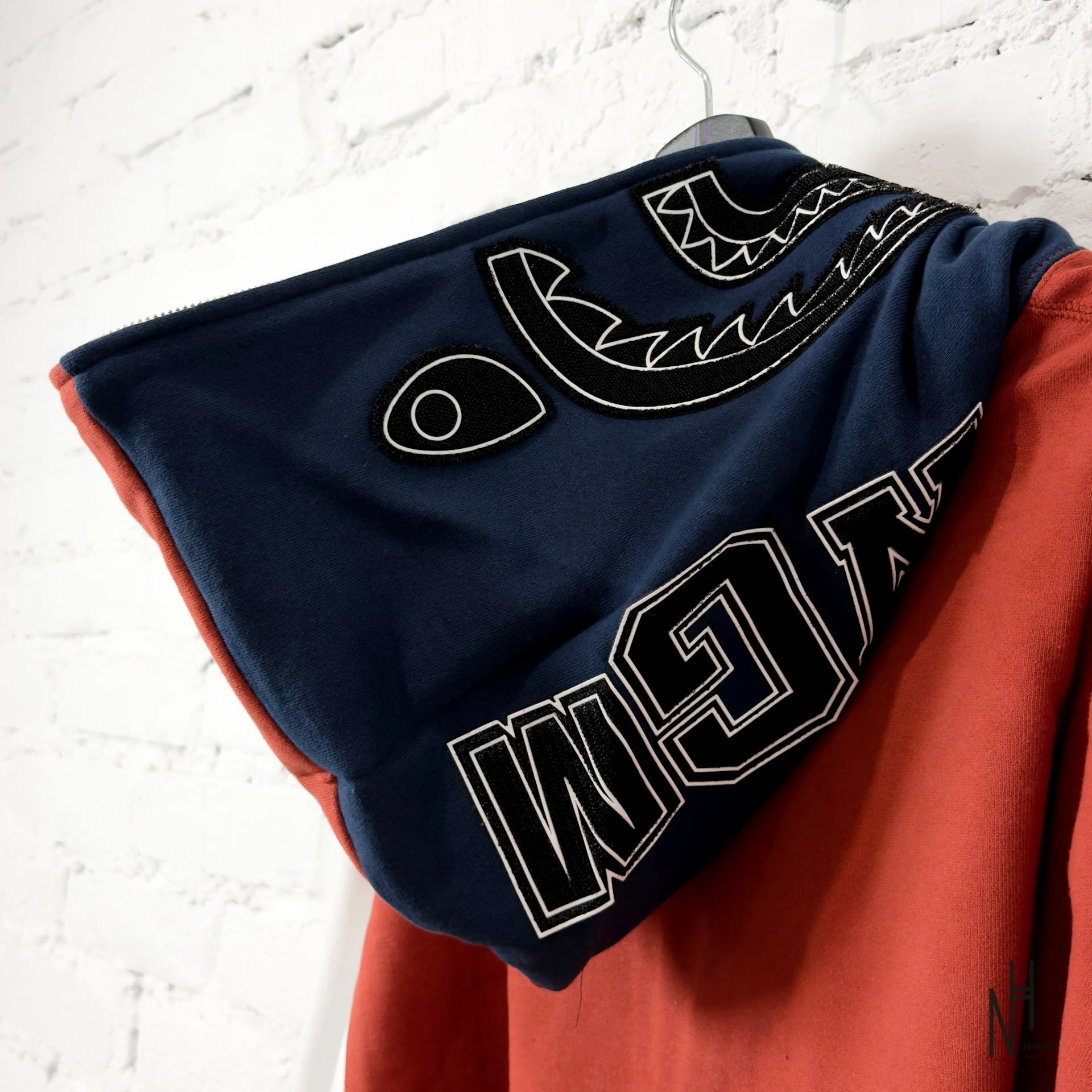 BAPE Shark Full Zip France Hoodie Burgundy - Image 9