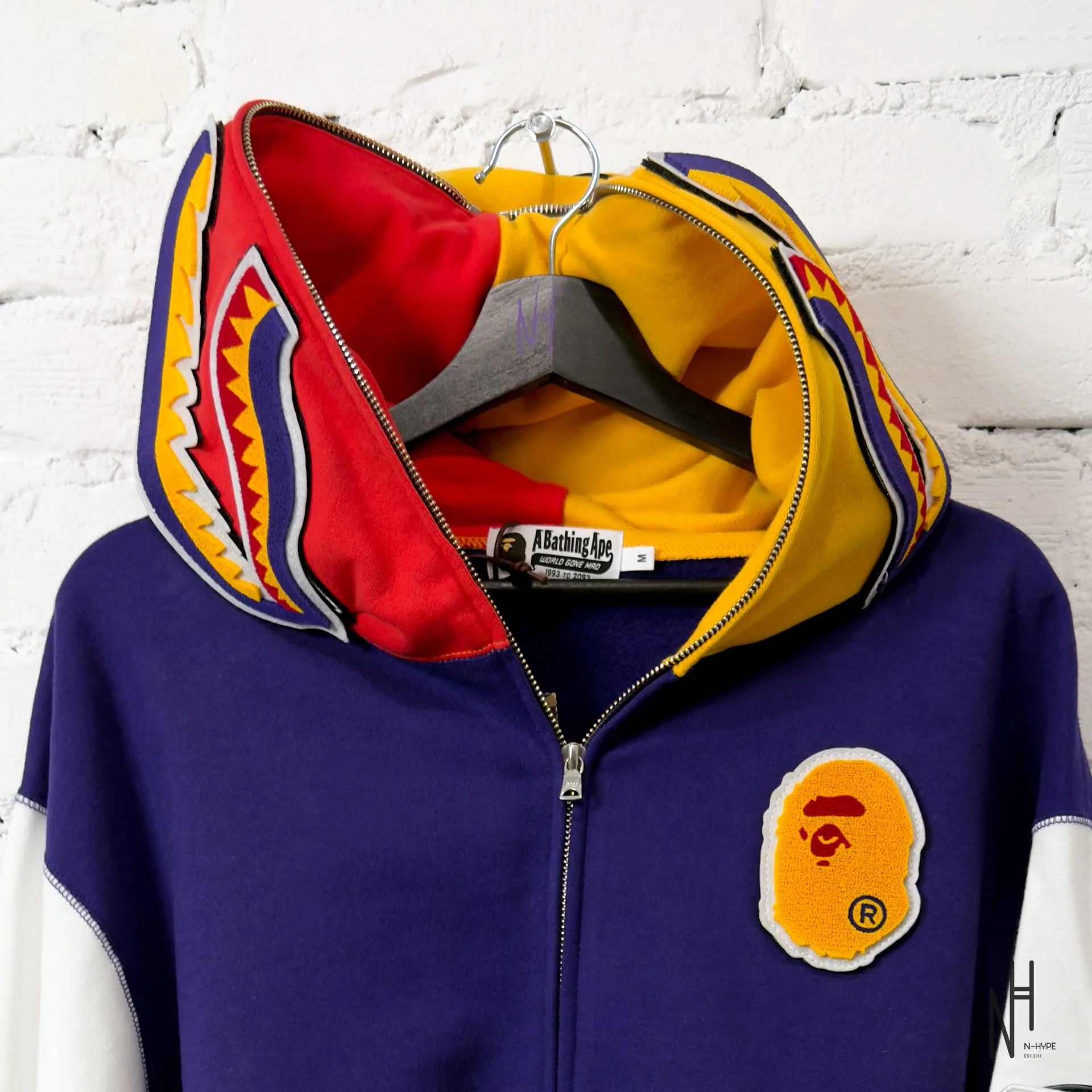 Bape Shark Full Zip Hoodie US Mens Navy - Image 2