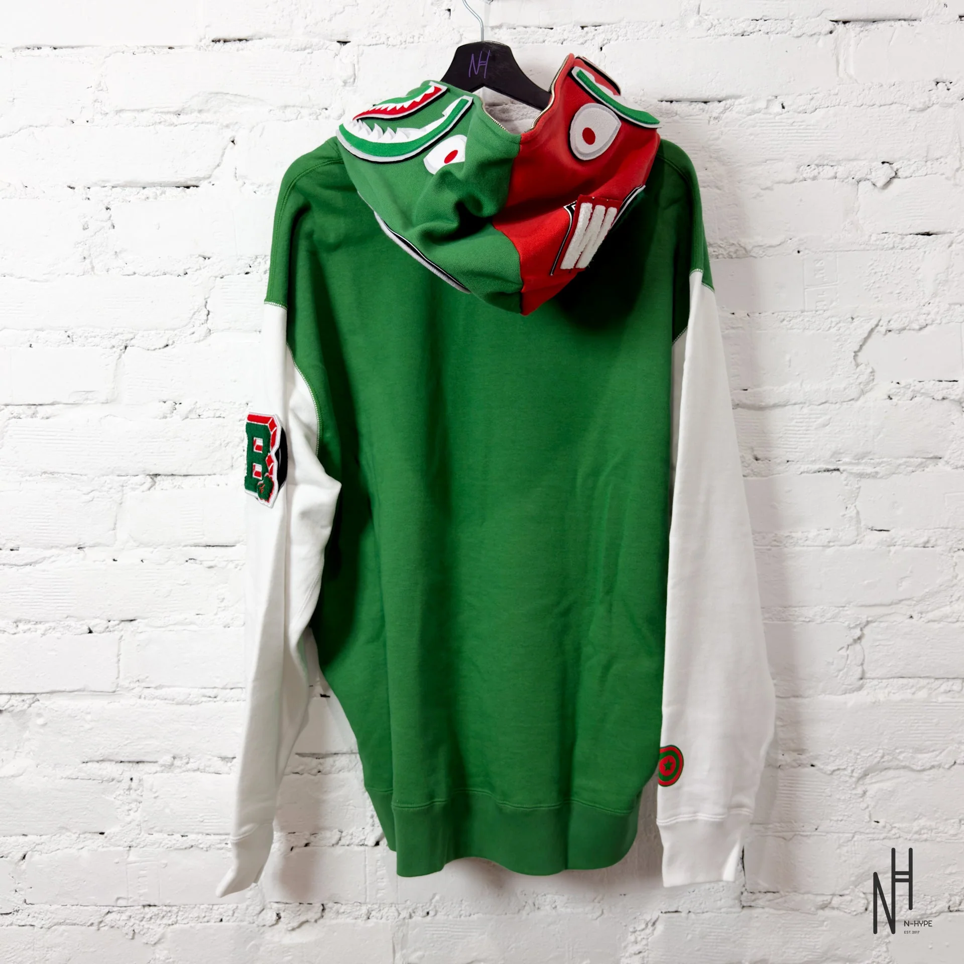 BAPE Shark Full Zip Italy Hoodie Green - Image 6